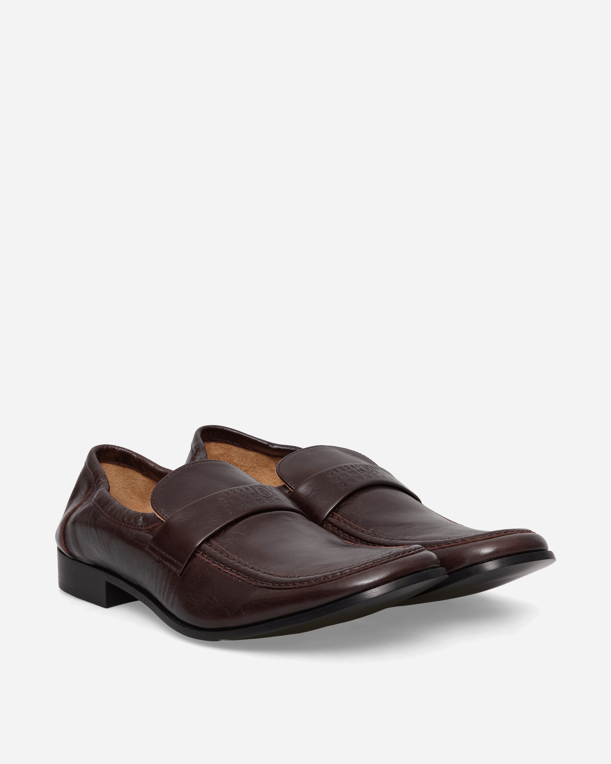 Оригінальна Mens Swing-Toe Leather Loafers Brown Maison margiela – вид ззаду
