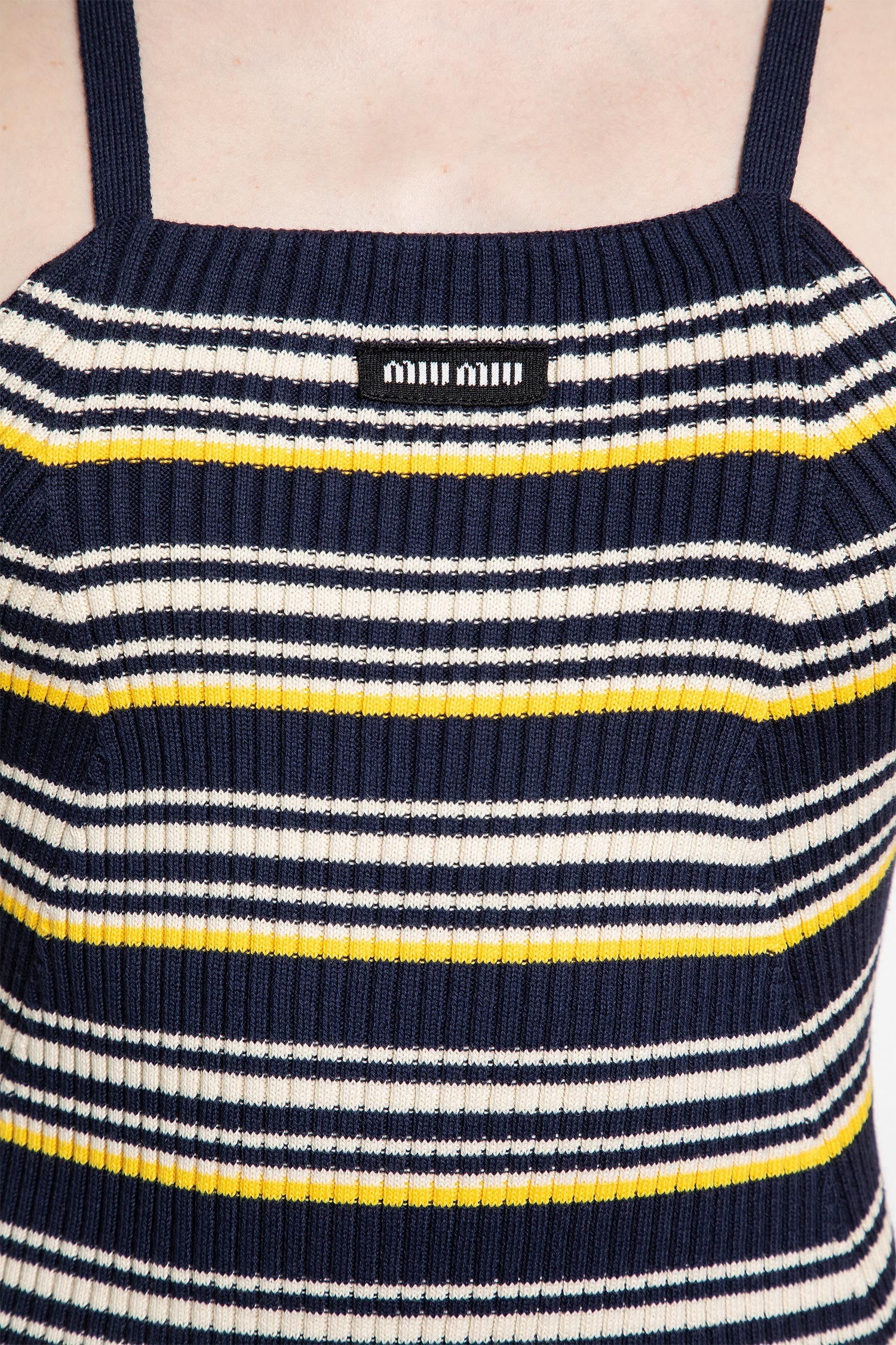 Striped Sleeveless Mini Dress Miu miu – Гарантія оригінальності – збільшений вид
