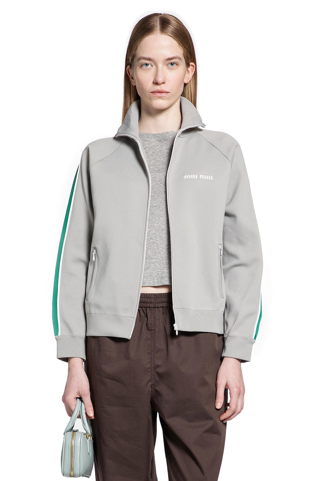 Оригінальна Zip-Up Sweatshirt Miu miu – боковий вид