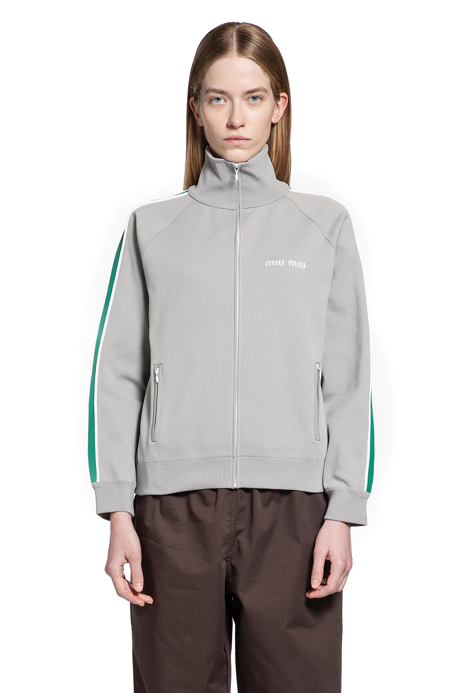 Оригінальна Zip-Up Sweatshirt Miu miu – вид ззаду