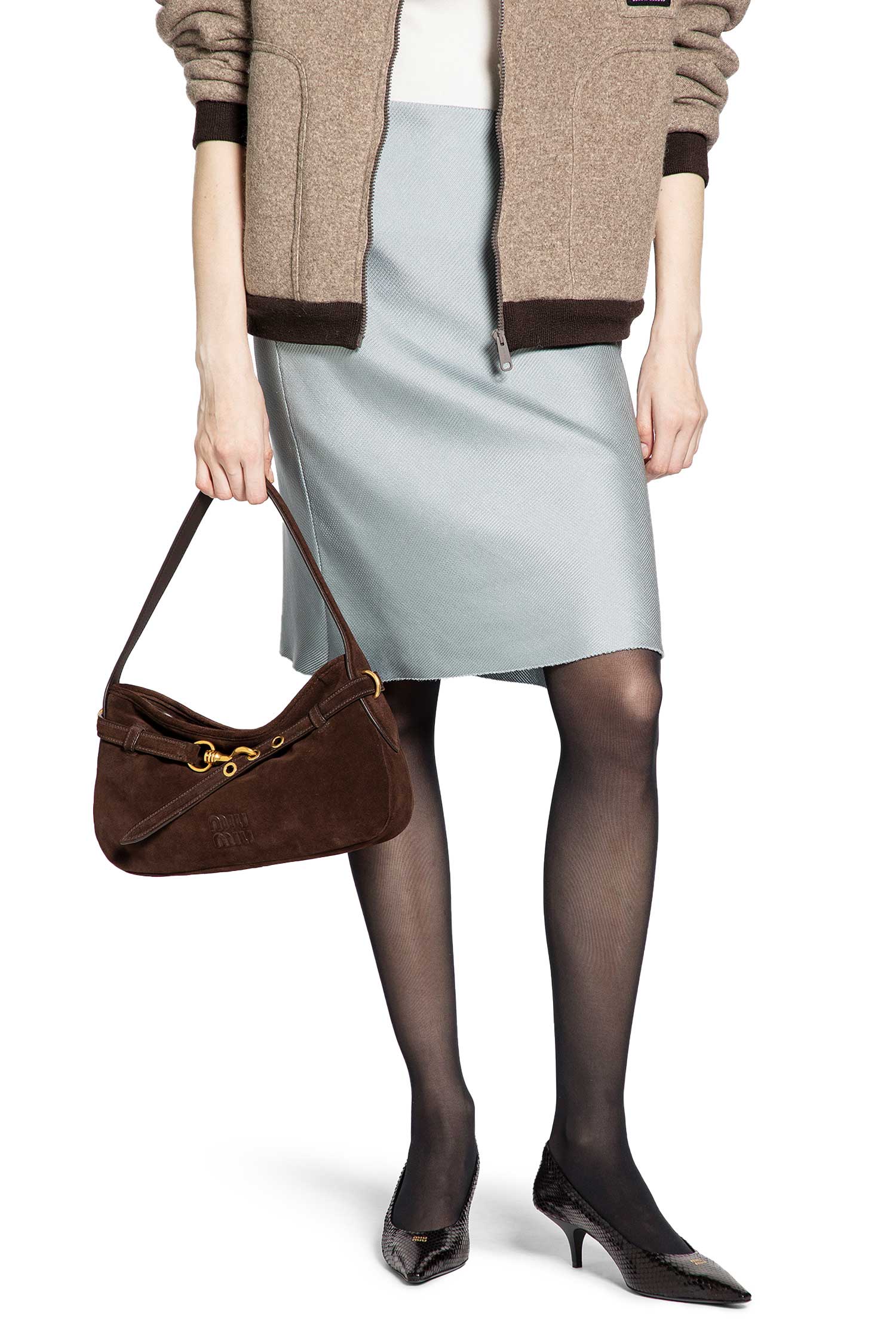 Silk Knit MIDI Skirt Miu miu оригінал – Купити в Україні – боковий вид
