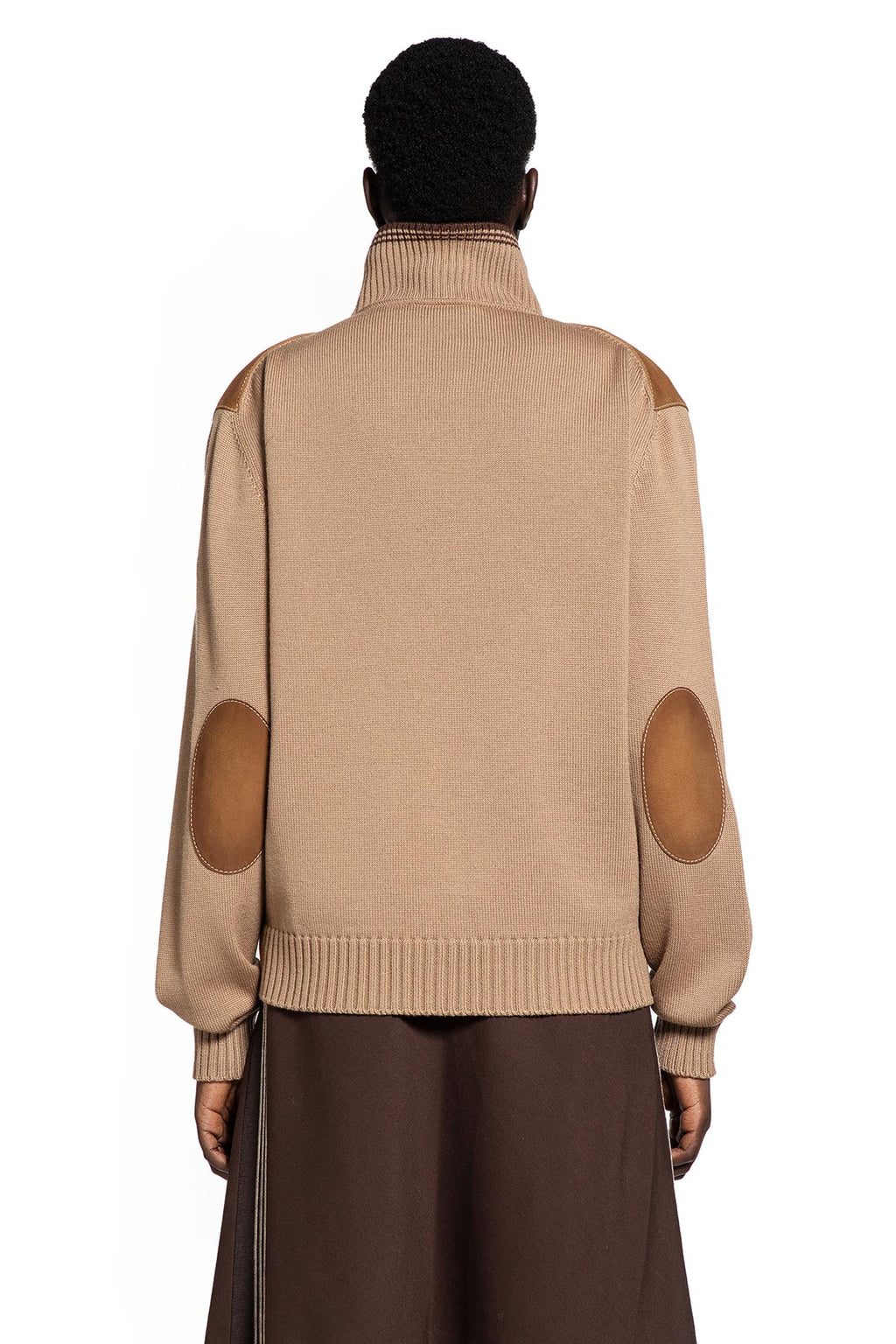 Оригінальна Wool And Leather Zip-Up Jacket Miu miu – збільшений вид