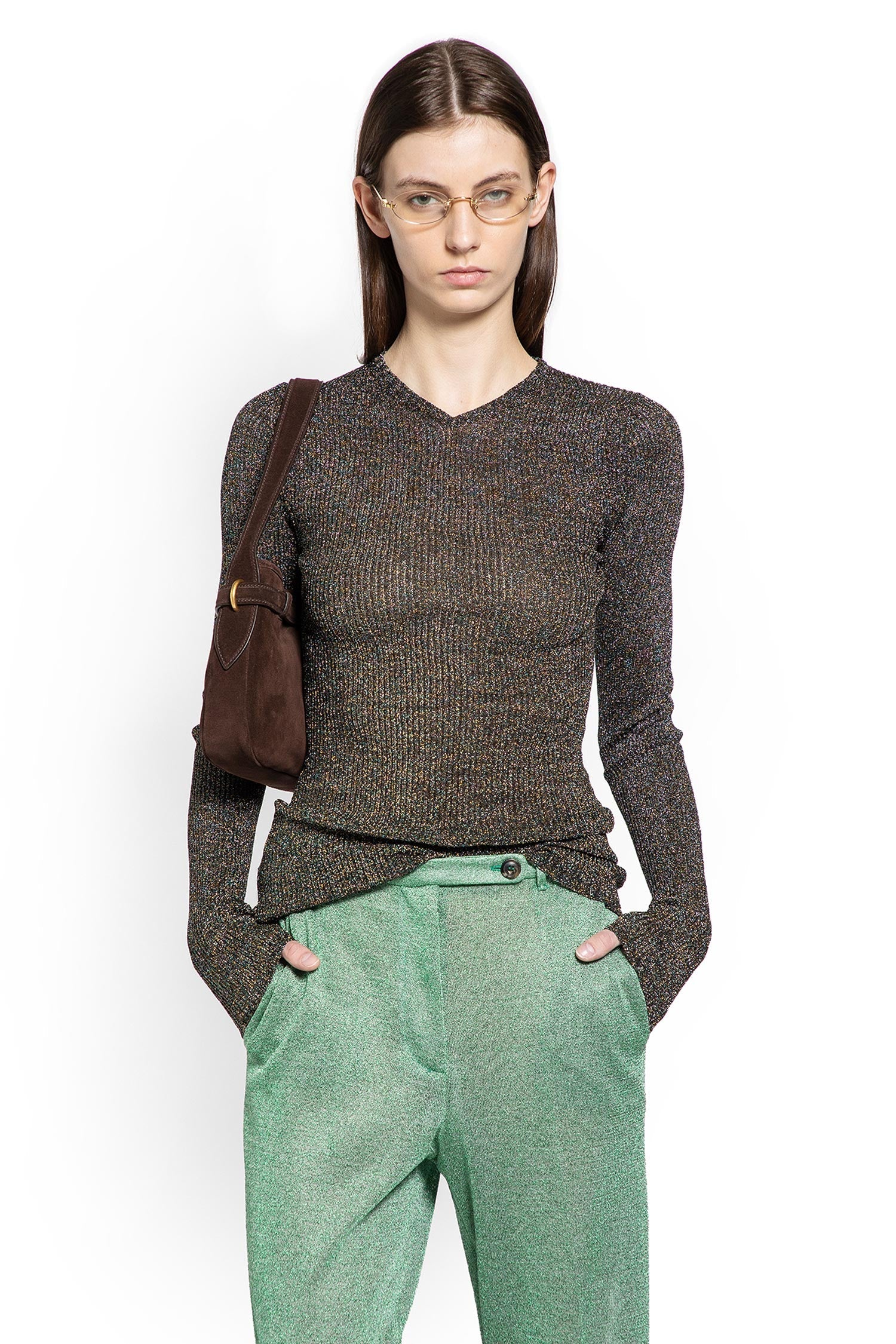 Lurex V-Neck Sweater Miu miu оригінал – Купити в Україні – боковий вид