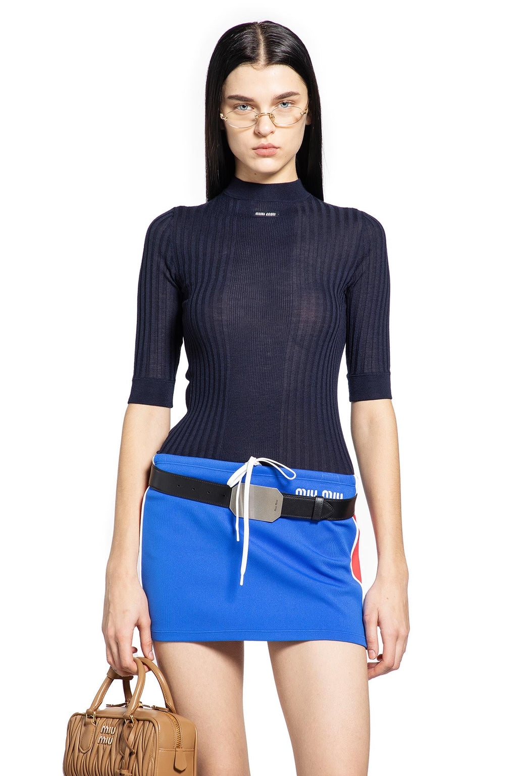 Ribbed-Knit Wool Top Miu miu оригінал – Купити в Україні – боковий вид
