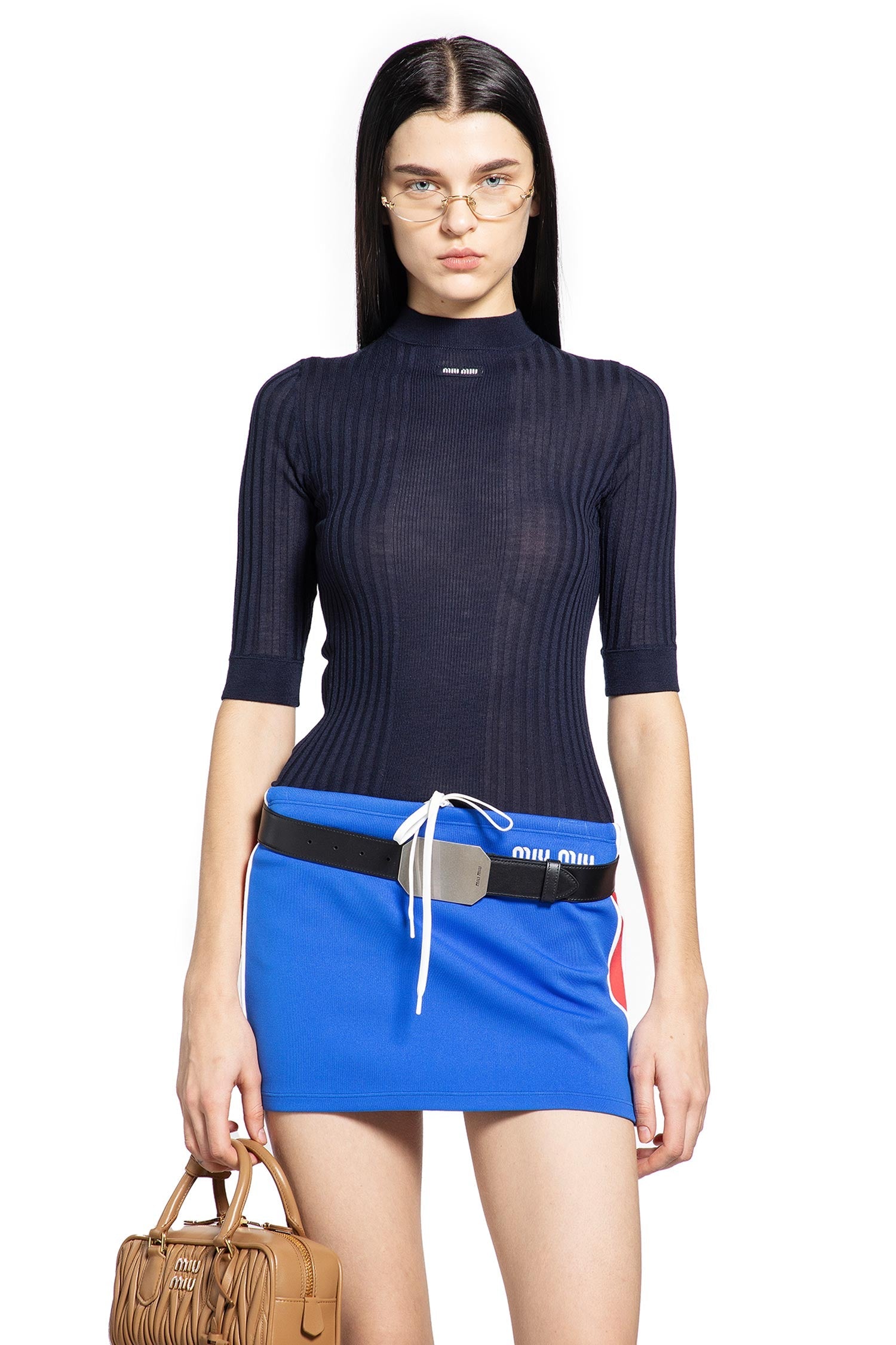 Ribbed-Knit Wool Top Miu miu оригінал – Купити в Україні – боковий вид