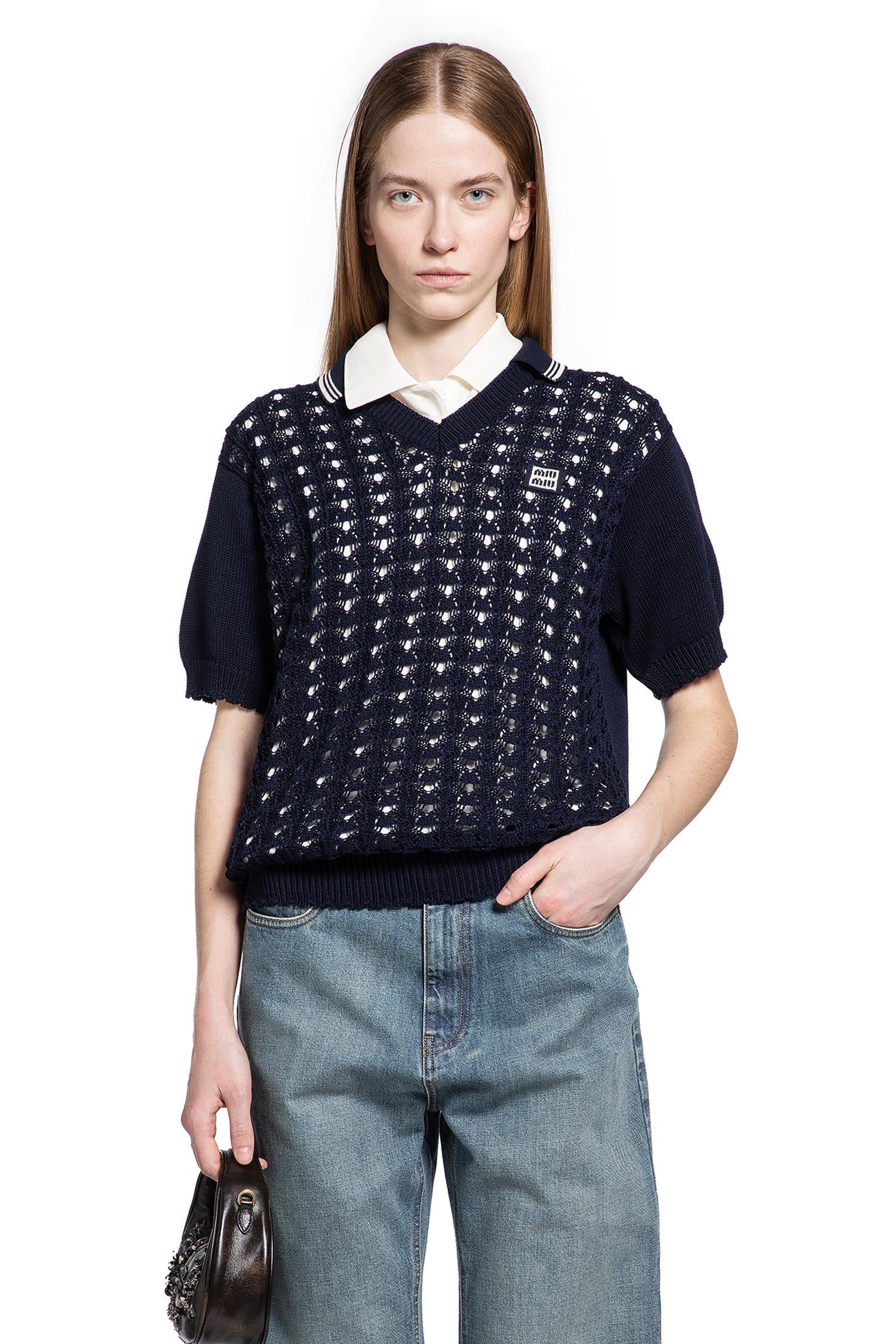 Оригінальна Knit Polo Shirt Miu miu – боковий вид