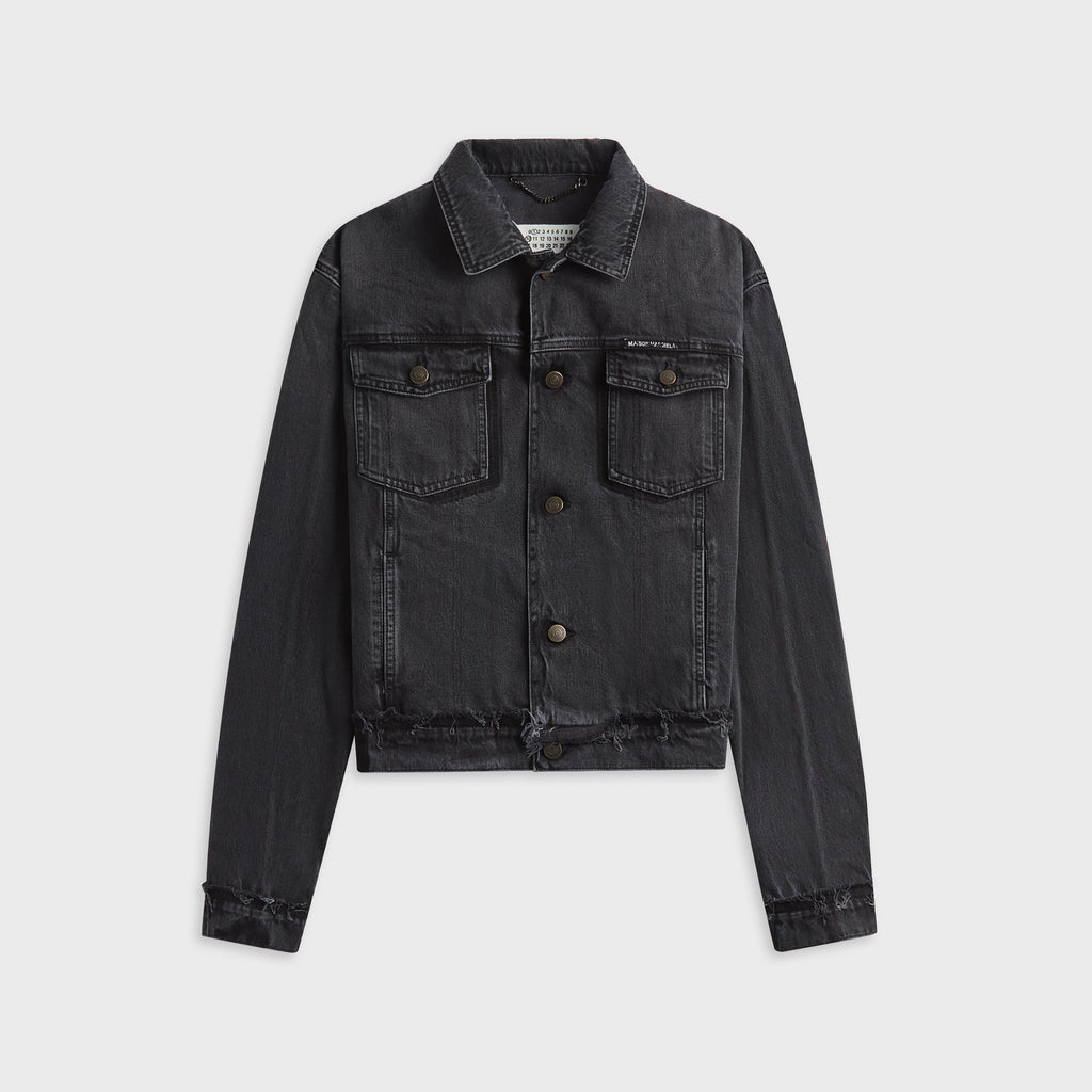 Оригінальна Mens Denim Jacket Washed Black Maison margiela – боковий вид