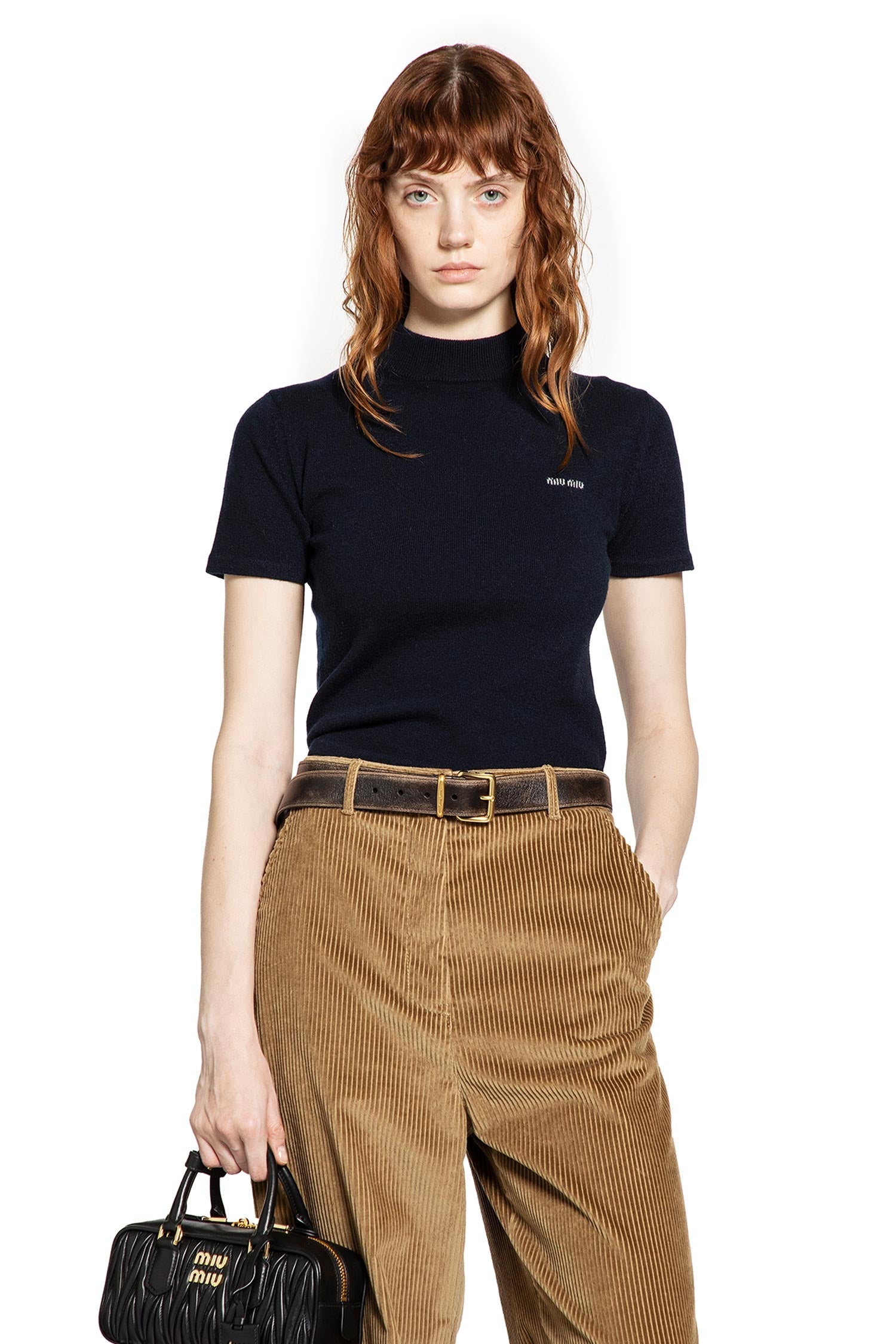 Оригінальна Cashmere Short Sleeve Sweater Miu miu – боковий вид