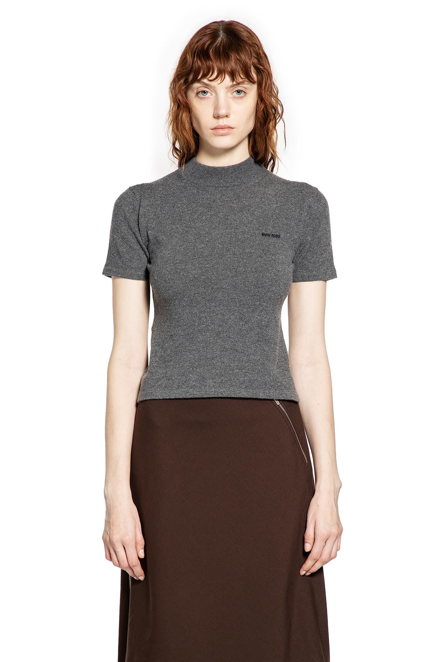 Оригінальна Cashmere Short Sleeve Sweater Miu miu – вид ззаду