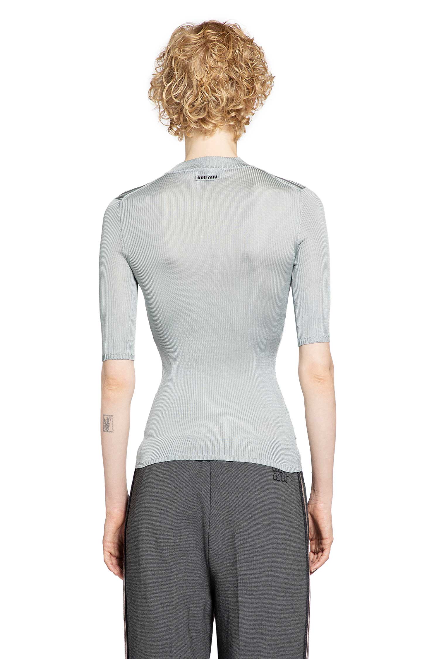 Rib Silk Top Miu miu – Гарантія оригінальності – детальний вид