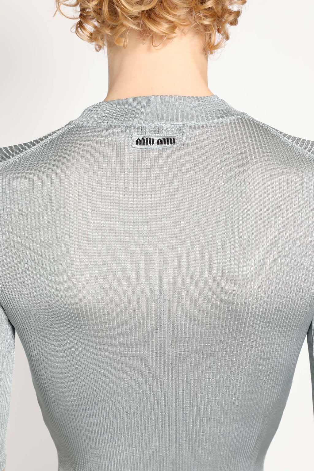 Rib Silk Top Miu miu – Гарантія оригінальності – збільшений вид