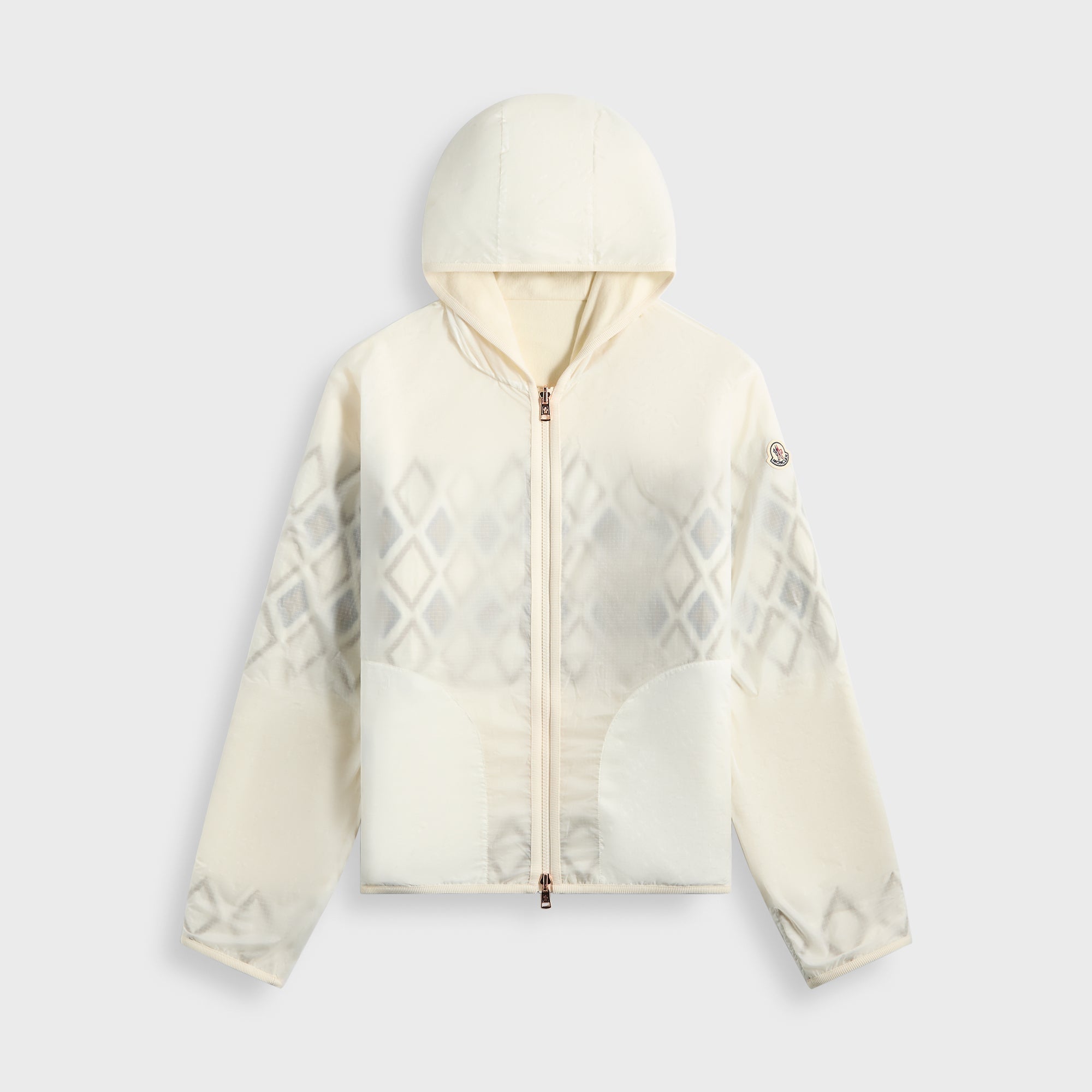 Оригінальна Reversible Wool Zip Up Hoodie White Moncler – боковий вид - MONCLER