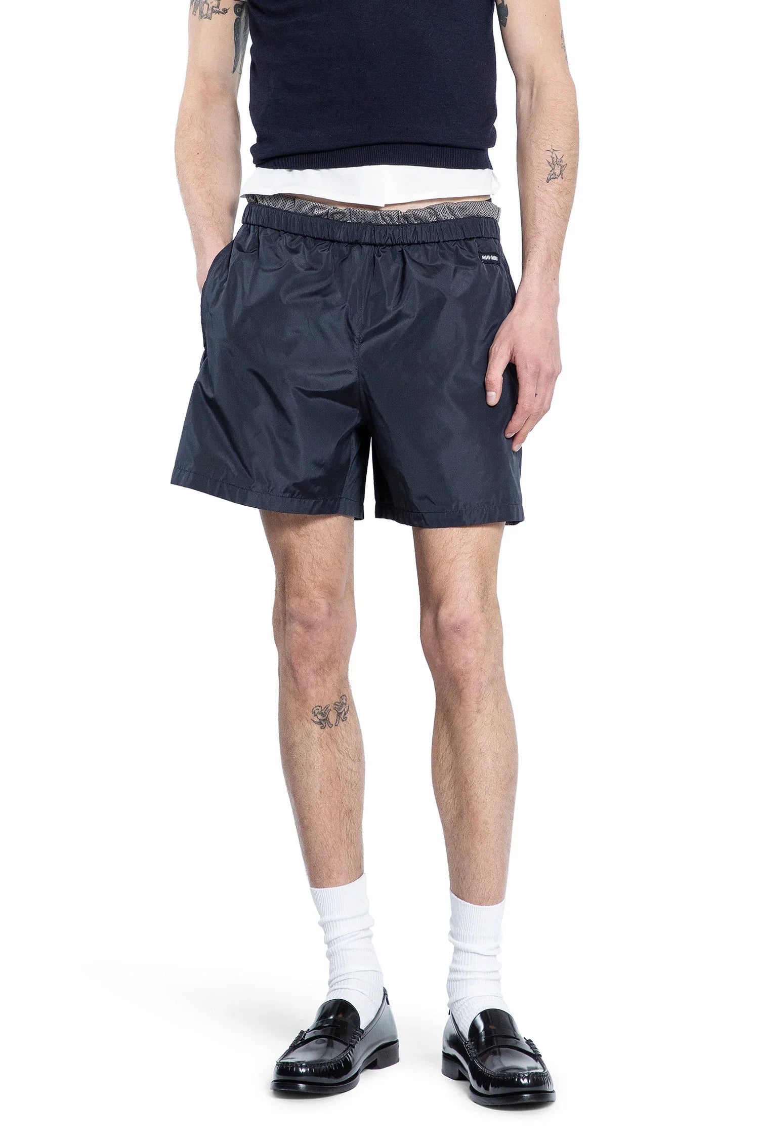 Technical Silk Shorts Miu miu оригінал – Купити в Україні – боковий вид