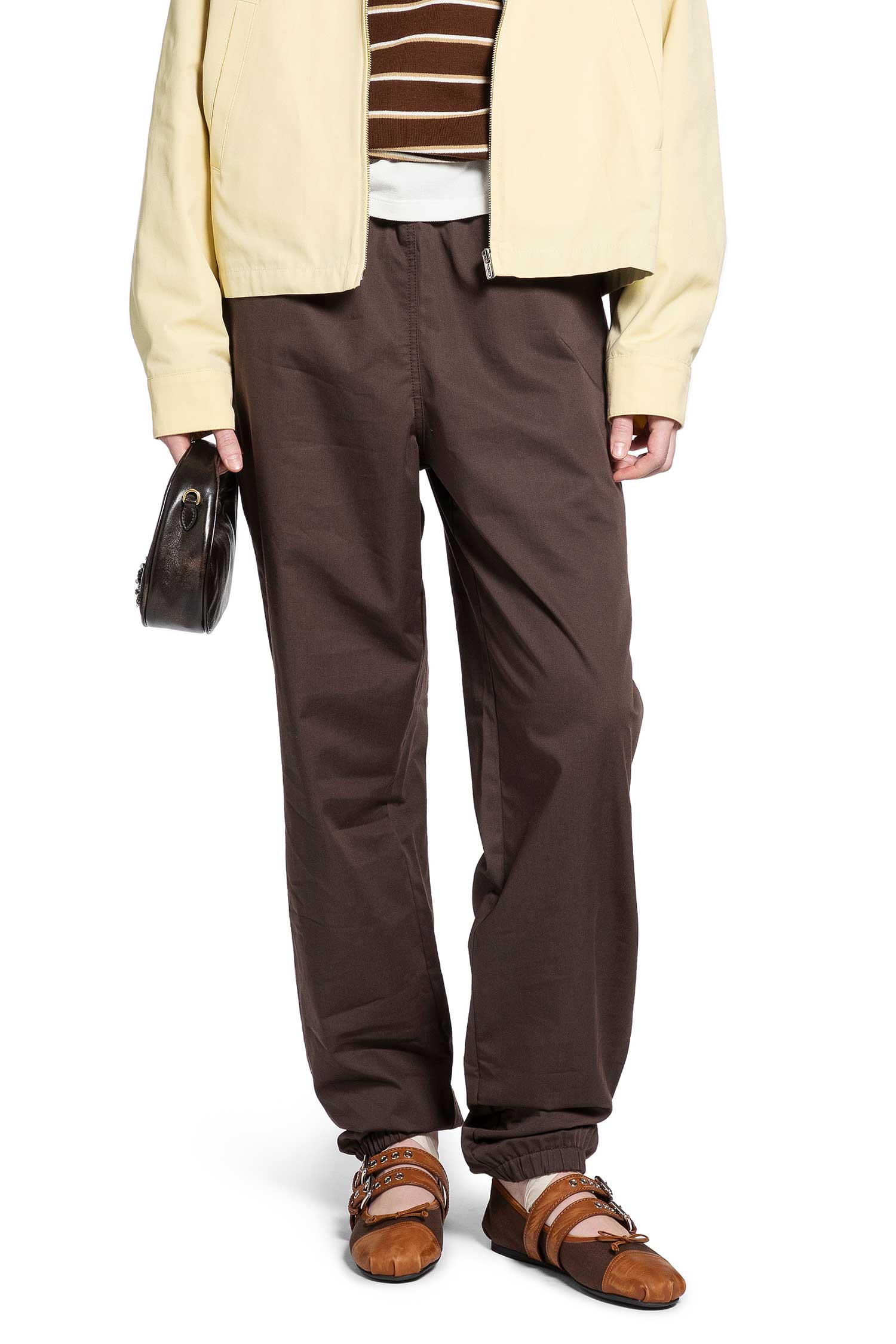 Оригінальна Cotton Twill Trousers Miu miu – боковий вид