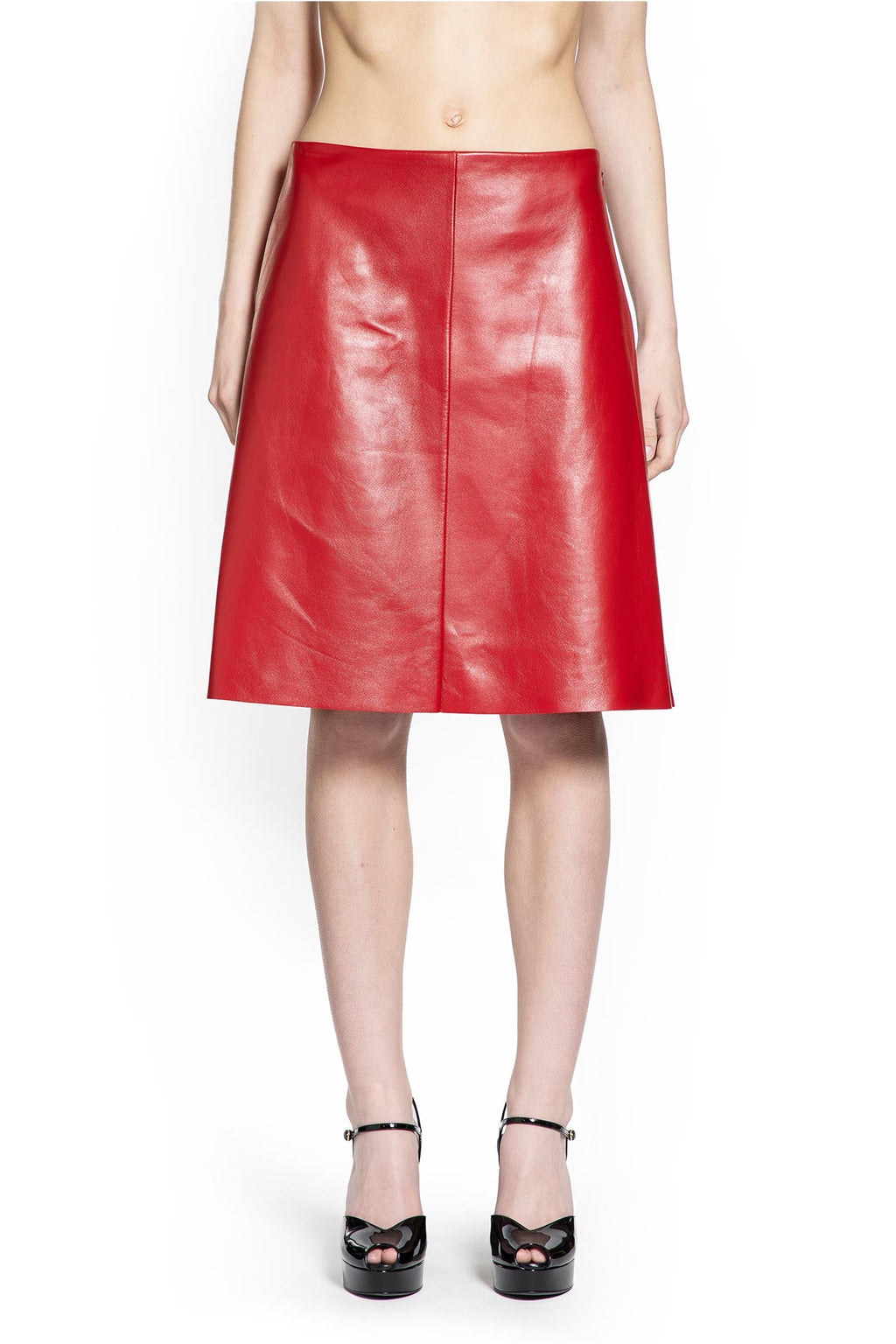 Nappa Leather Skirt Miu miu – Гарантія оригінальності – вид ззаду