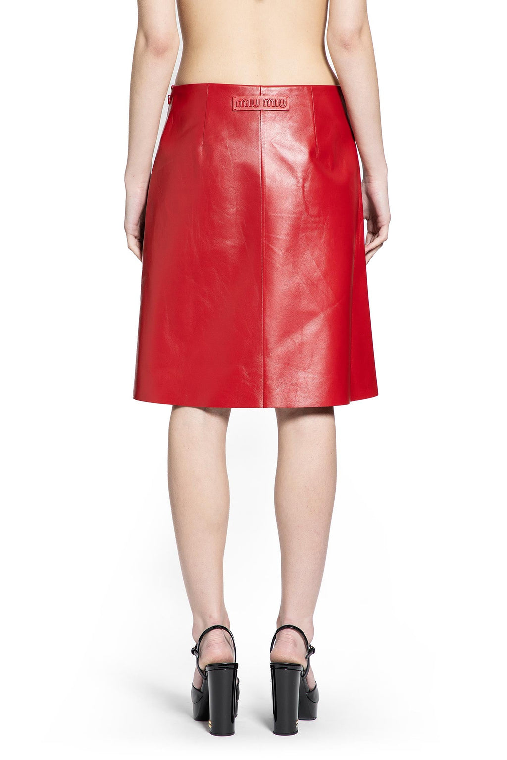 Nappa Leather Skirt Miu miu – Гарантія оригінальності – збільшений вид