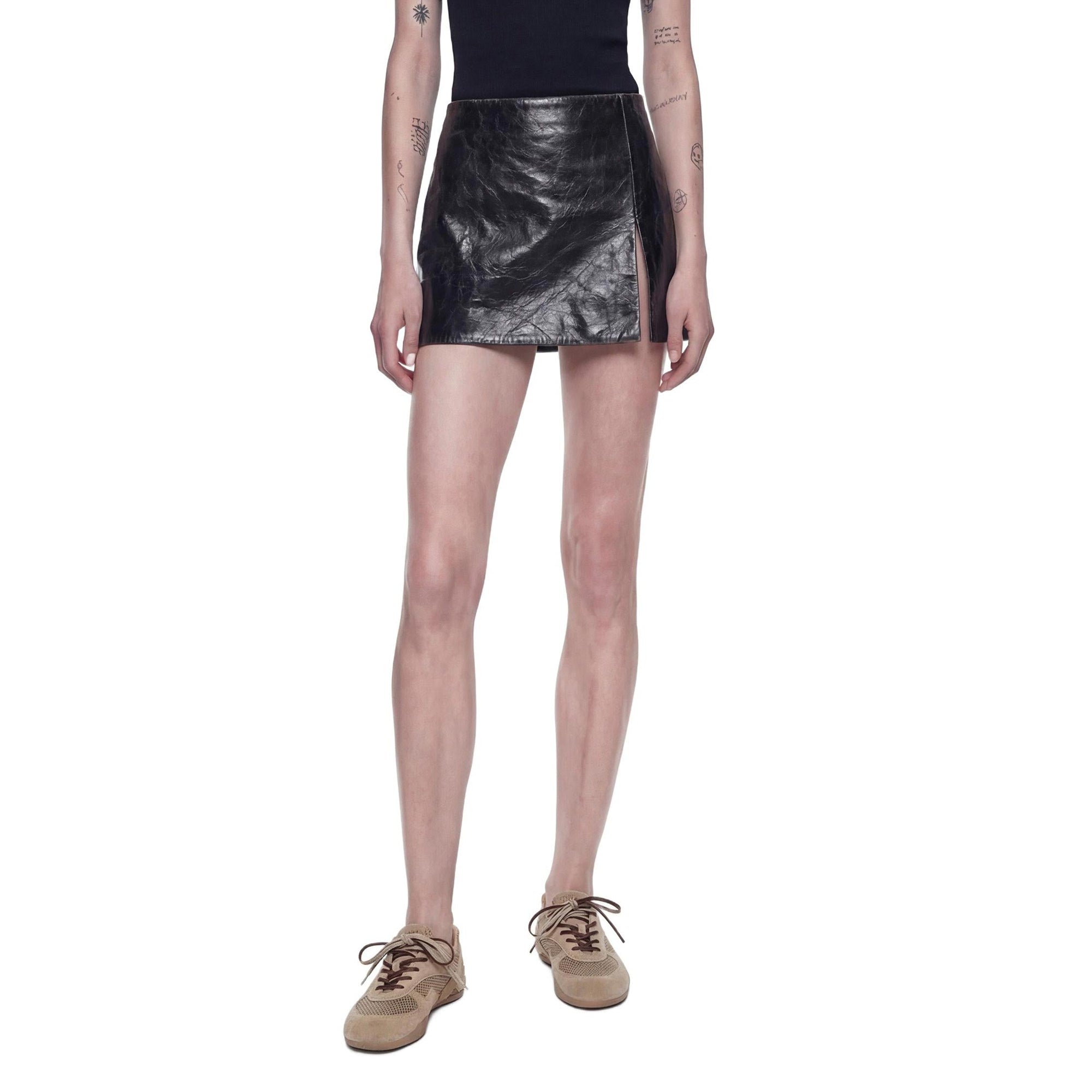 Оригінальна Leather Mini Skirt Miu miu – збільшений вид
