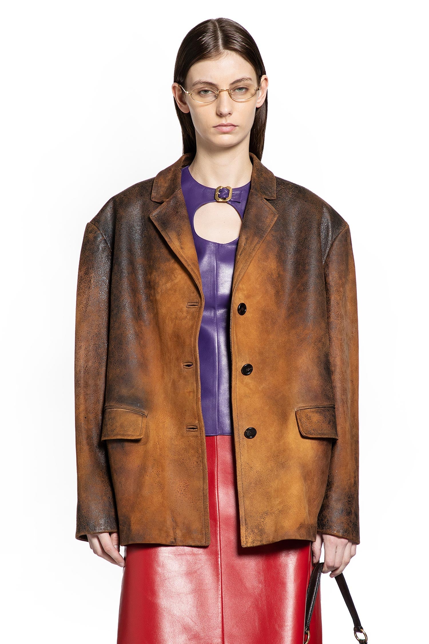 Waxed Suede Blazer Miu miu – Гарантія оригінальності – боковий вид