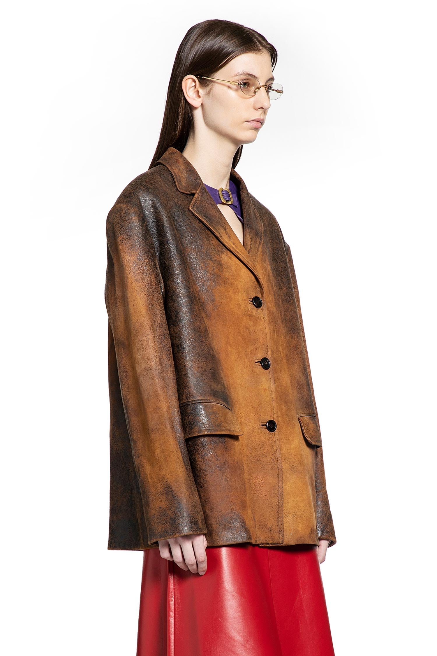 Waxed Suede Blazer Miu miu – Гарантія оригінальності – детальний вид