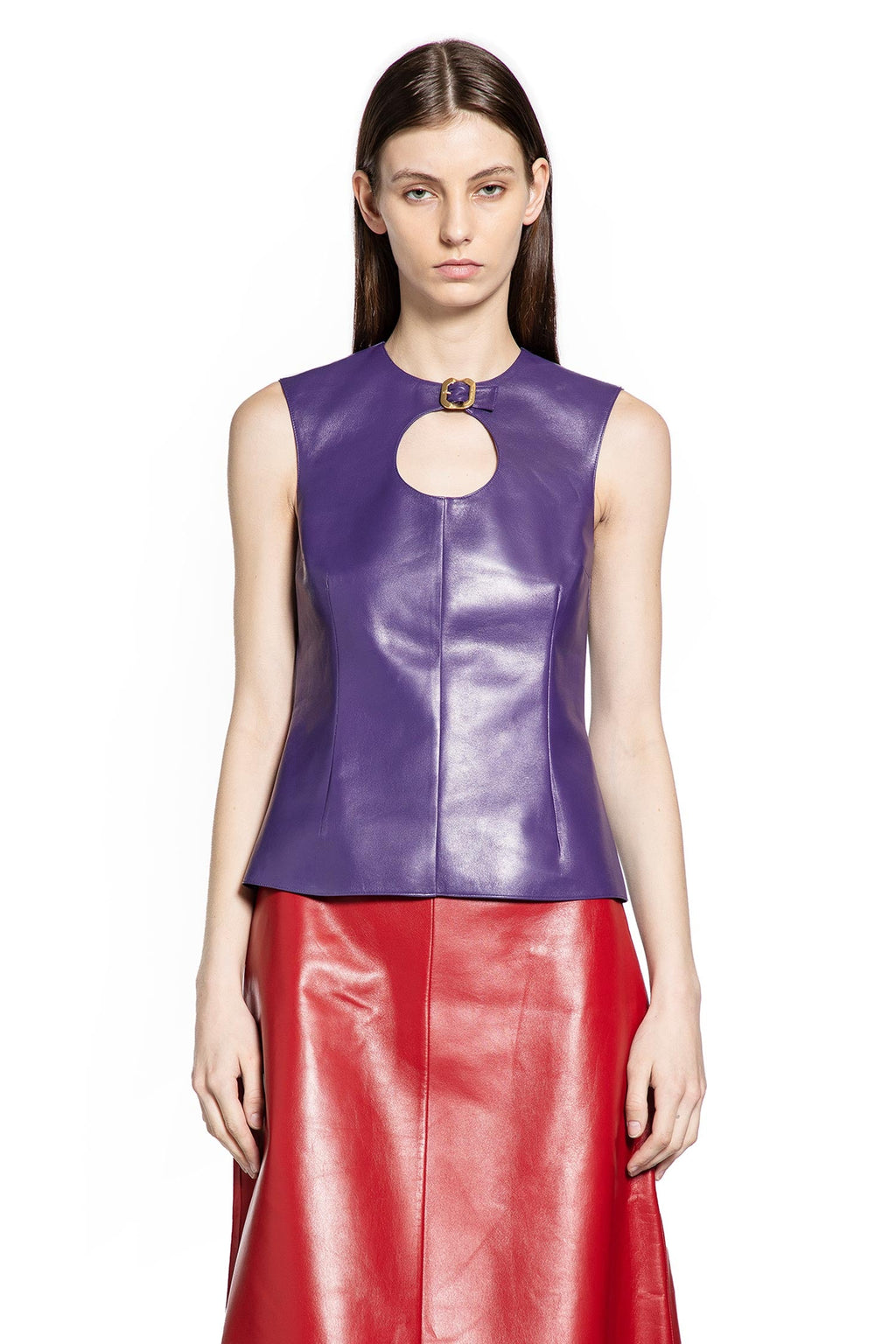 Оригінальна Nappa Leather Top With Buckle Miu miu – вид ззаду