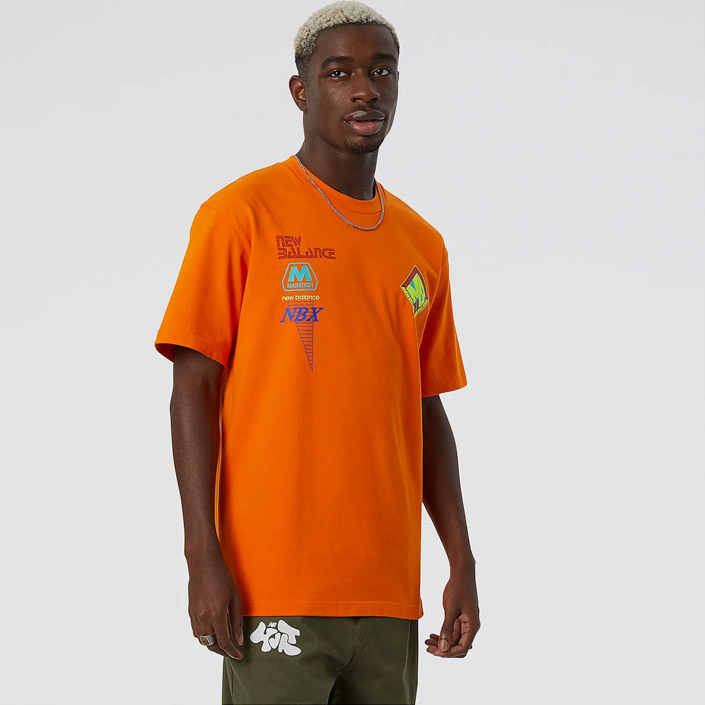 X Salehe Mens Yurt Tee Varsity Orange New balance – Гарантія оригінальності – вид ззаду