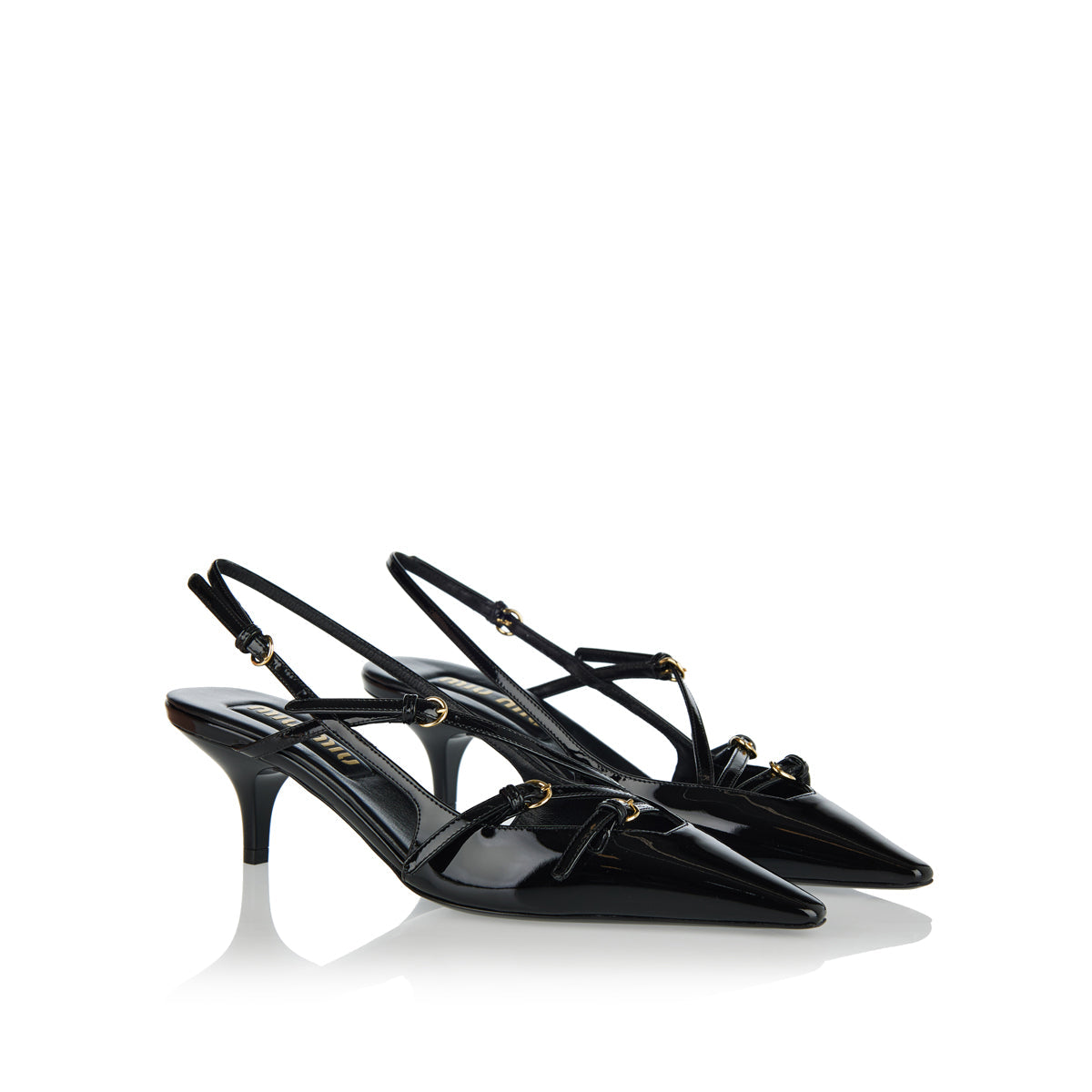 Оригінальна Patent Leather Slingback Pumps Miu miu – вид ззаду