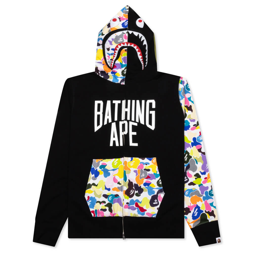 Multi Camo Nyc Logo Shark Full Zip Hoodie M A bathing ape оригінал – Купити в Україні – боковий вид