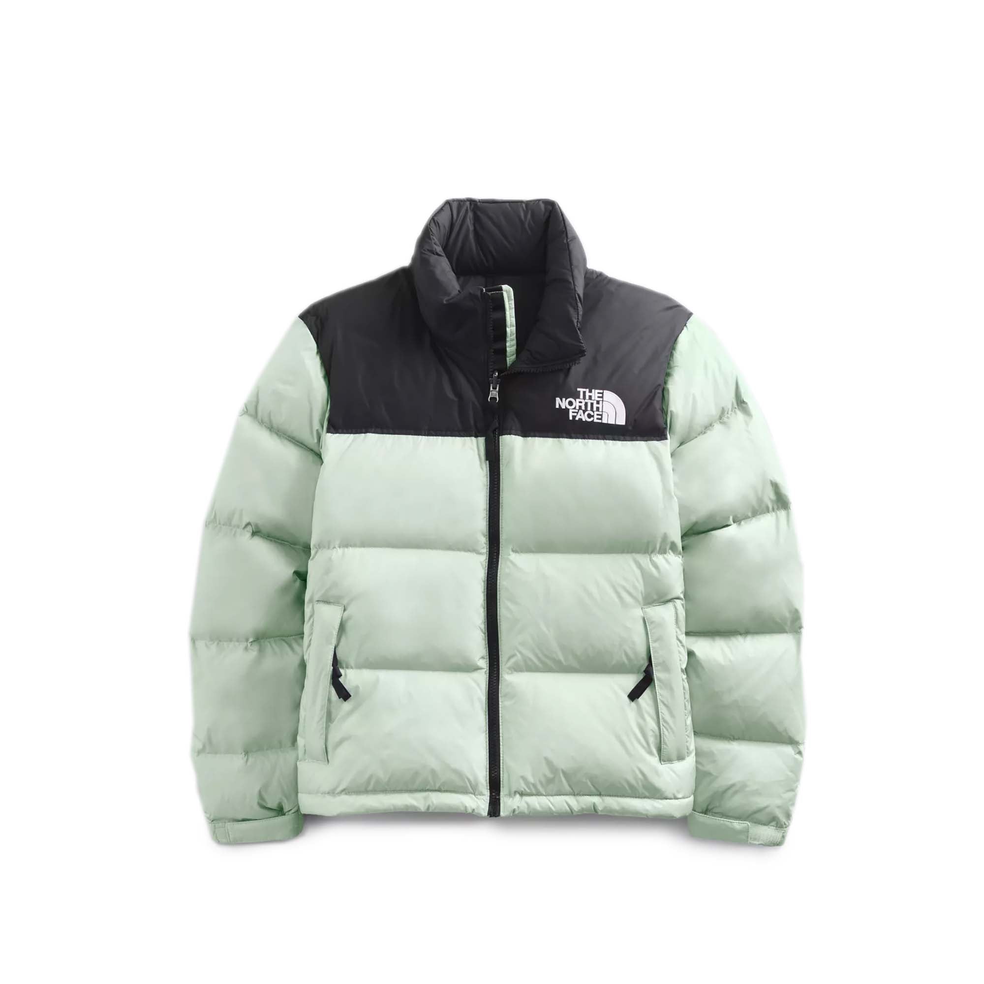 Womens Green Mist 1996 Retro Nuptse Jacket The north face – Гарантія оригінальності – боковий вид