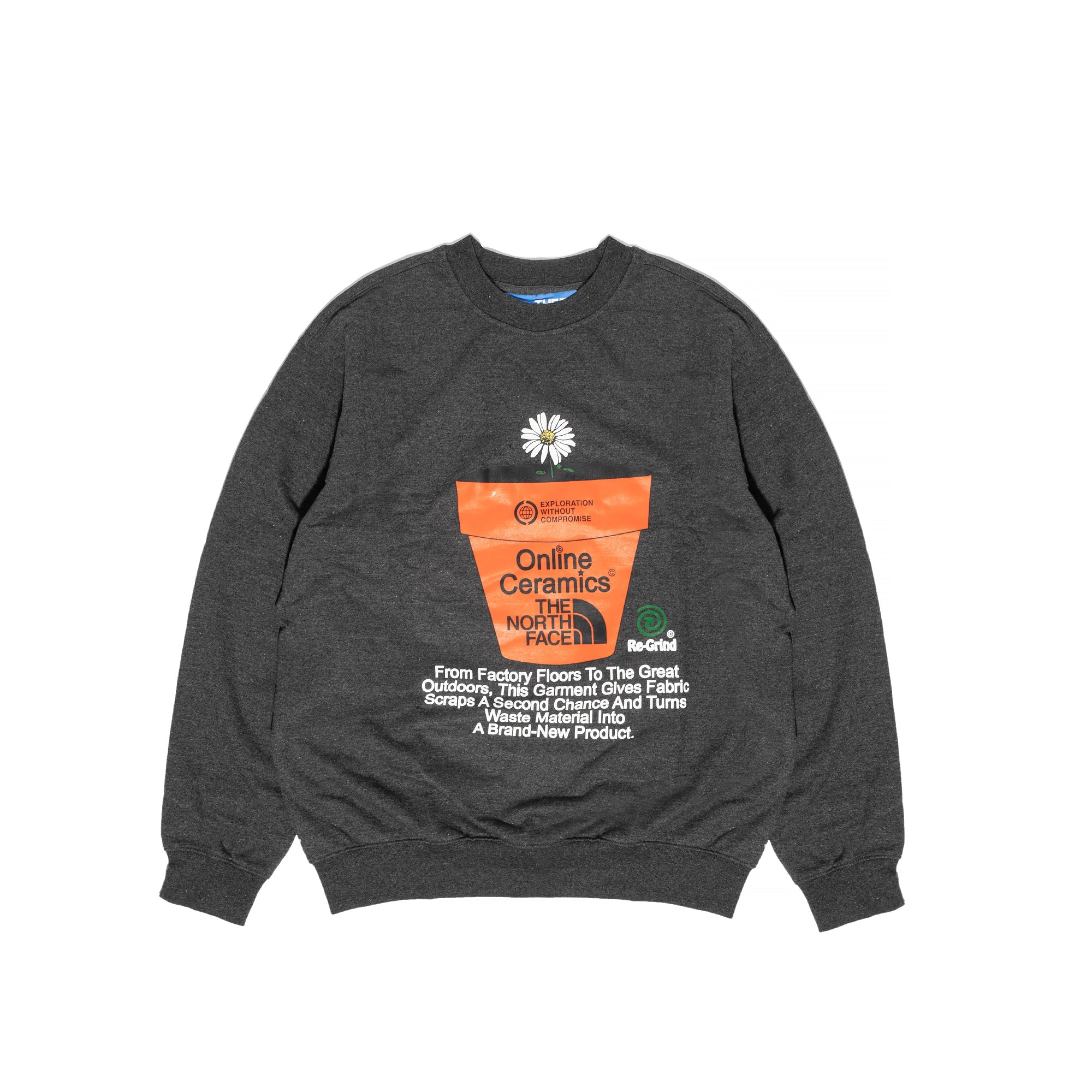 Оригінальна X Online Ceramics Mens Graphic Crew Sweatshirt Black Regrind The north face – боковий вид