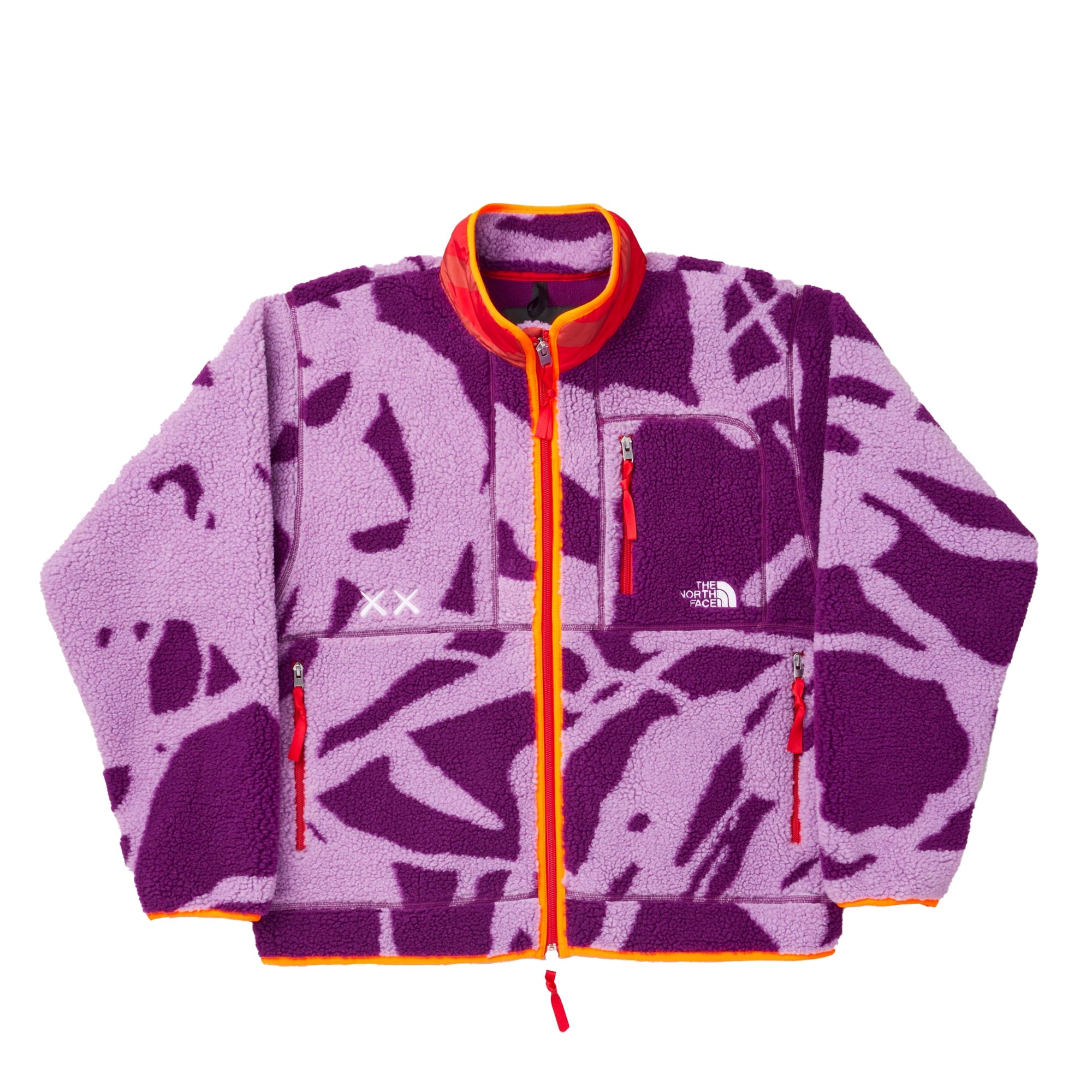 Оригінальна XX Kaws Freeride Fleece Jacket Purple Dragline Print The north face – боковий вид