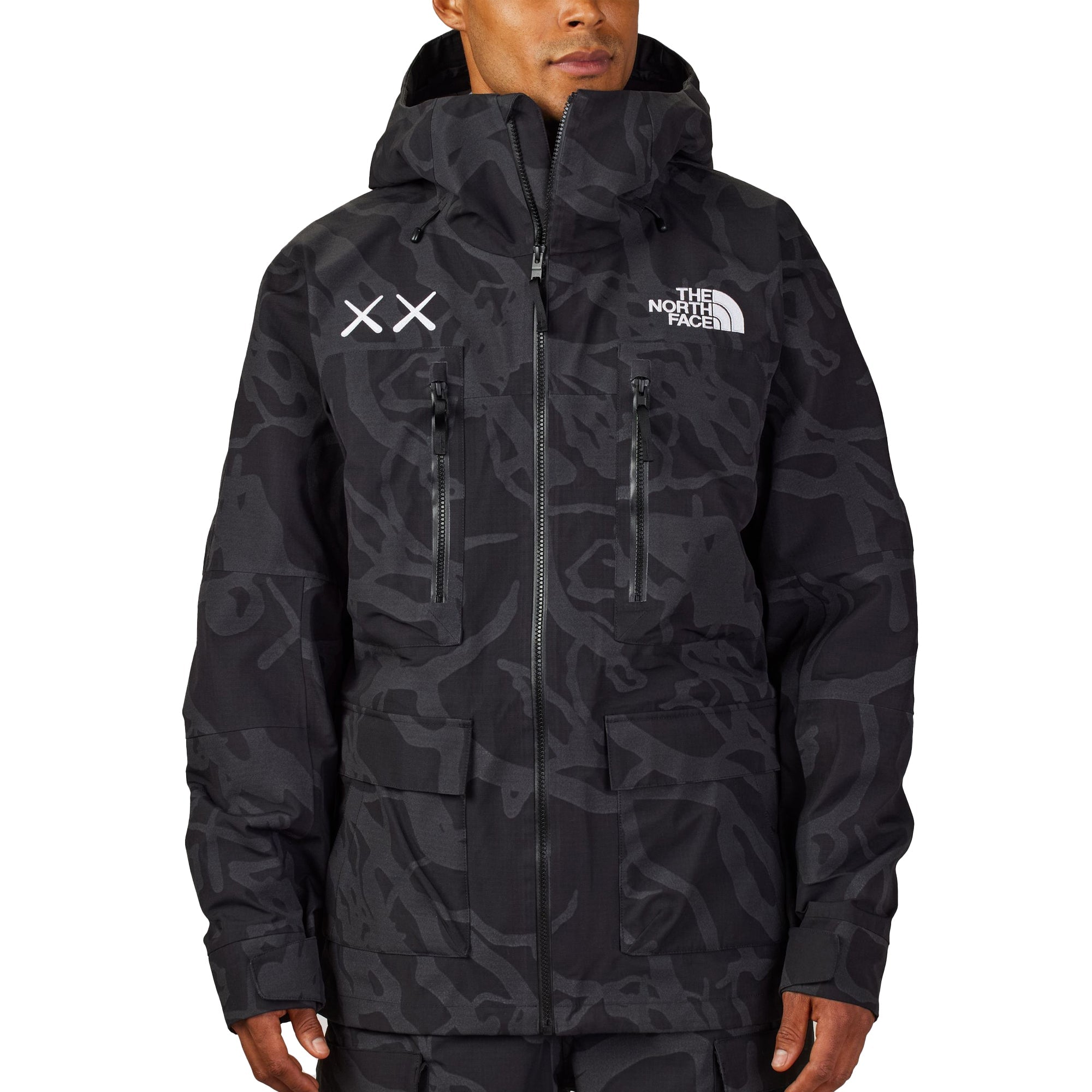 XX Kaws Mens Freeride Jacket Black Dragline Printe The north face – Гарантія оригінальності – вид ззаду
