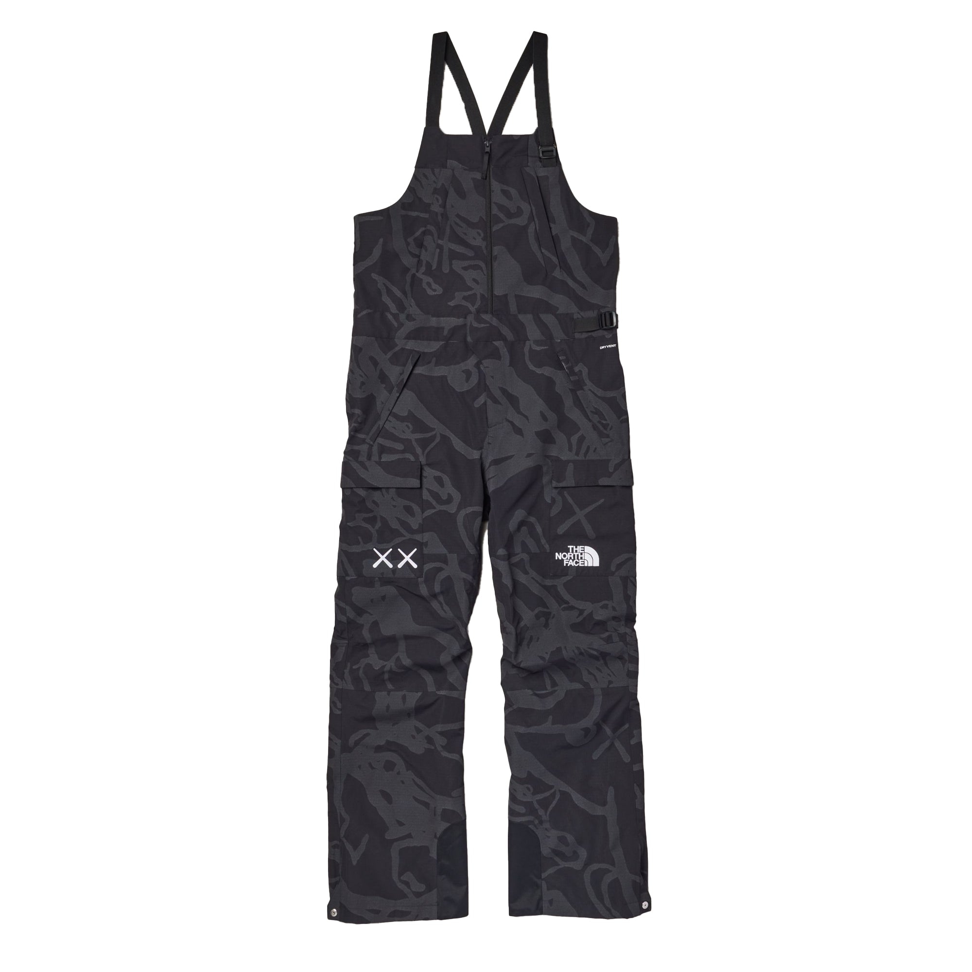 XX Kaws Freeride Bib Black Dragline Print The north face оригінал – Купити в Україні – боковий вид
