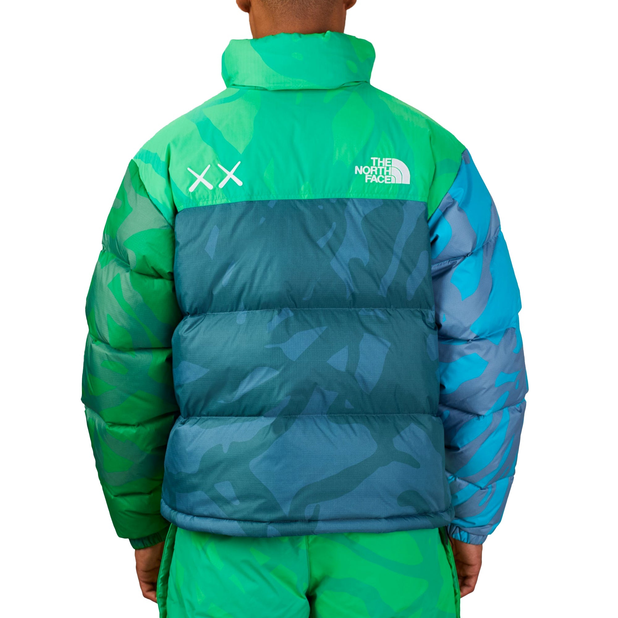 XX Kaws Mens Retro 1996 Nuptse Jacket Green Nuptse Print The north face – Гарантія оригінальності – детальний вид