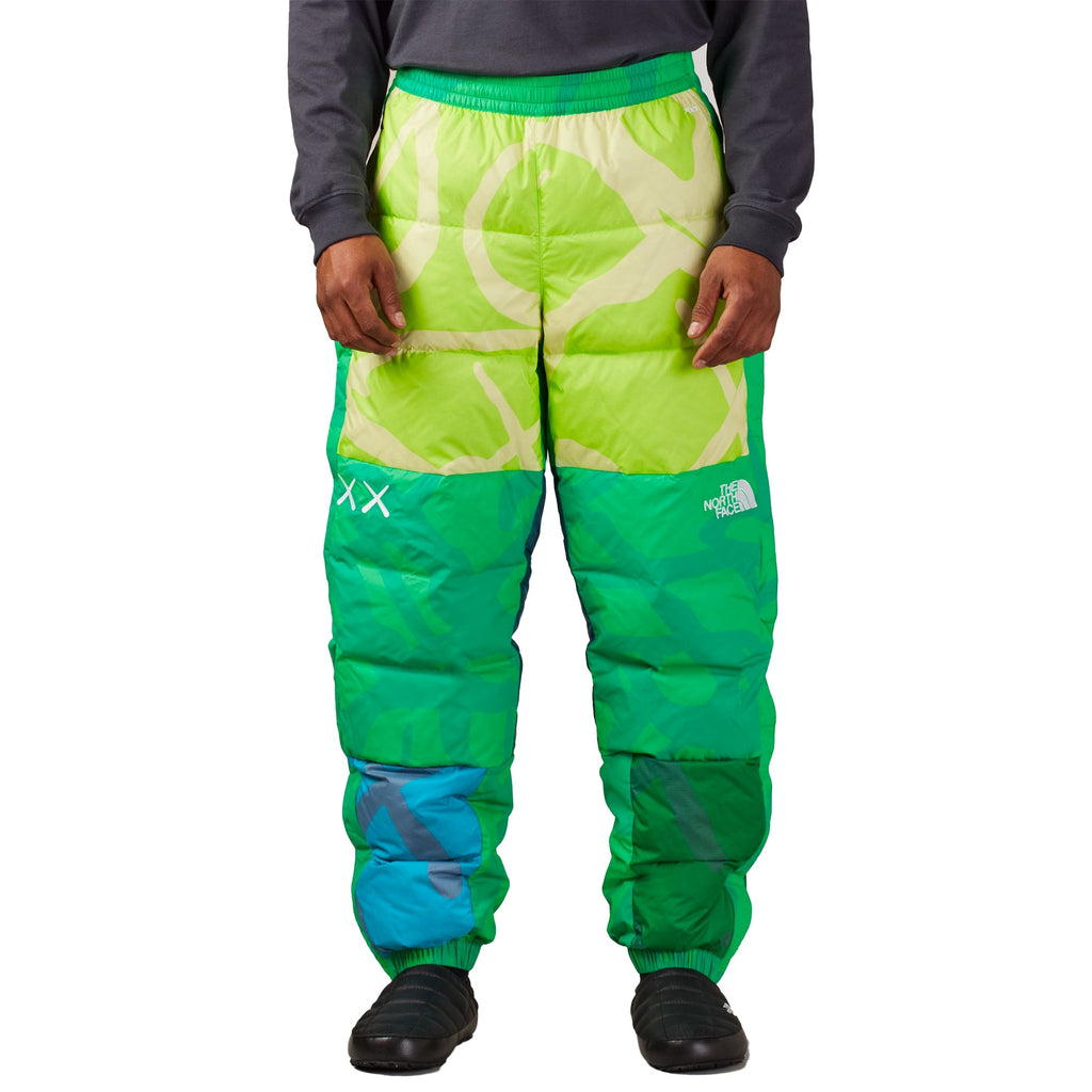 Mens XX Kaws Retro 1996 Nuptse Pants Safety Green Nuptse Print The north face оригінал – Купити в Україні – вид ззаду