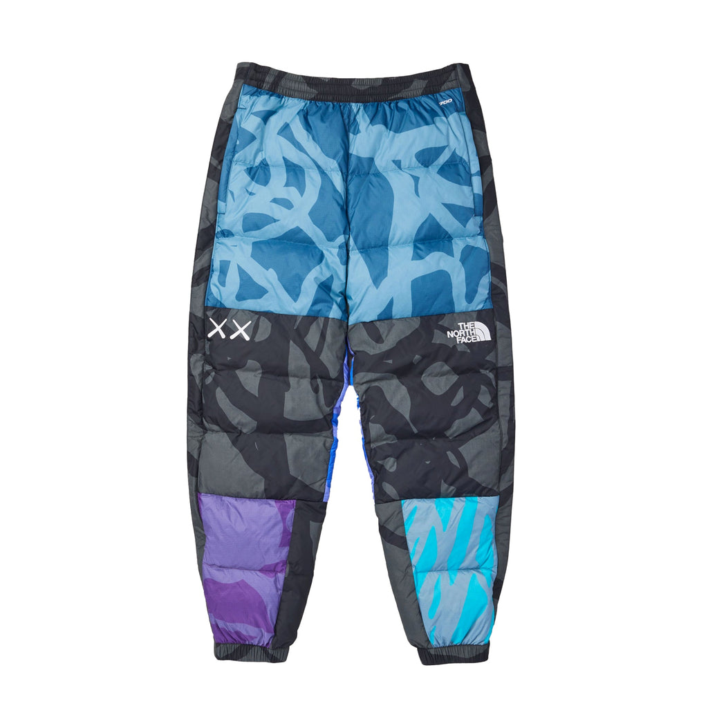Mens XX Kaws Retro 1997 Nuptse Pants Blue Nuptse Print The north face оригінал – Купити в Україні – боковий вид