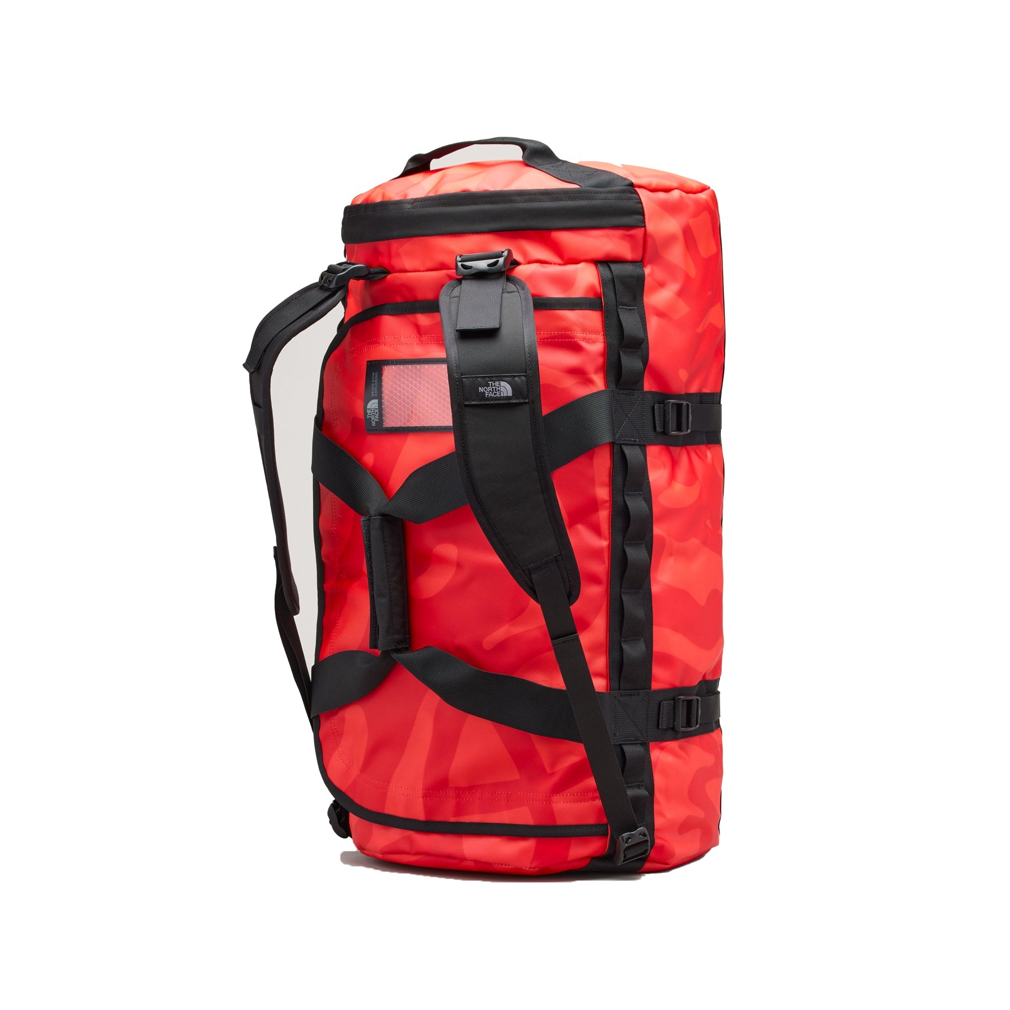 Оригінальна XX Kaws Basecamp Duffel Bag Brilliant Coral 86 Print The north face – детальний вид