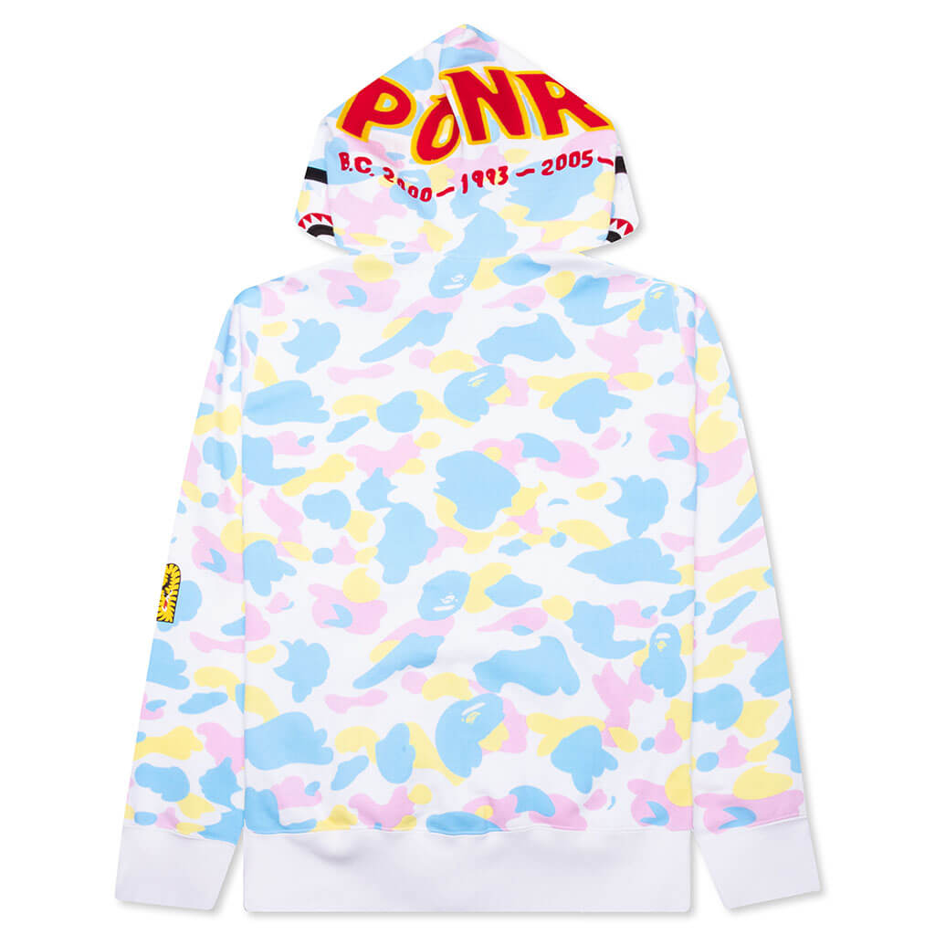 Оригінальна New Multi Camo 2nd Shark Full Zip Hoodie A bathing ape – вид ззаду