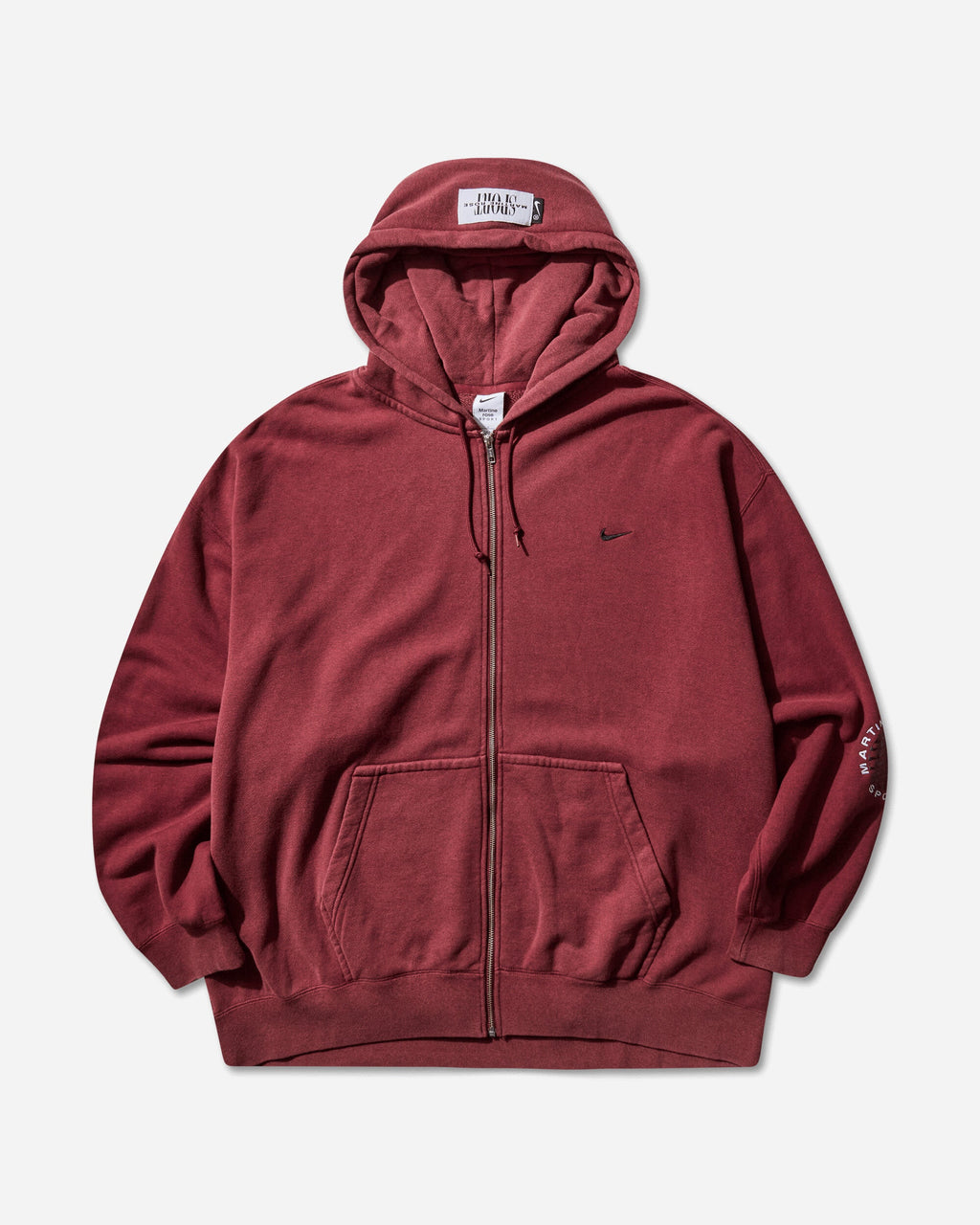 Mens Martine Rose Full-Zip Hoodie Team Crimson Nike оригінал – Купити в Україні – боковий вид