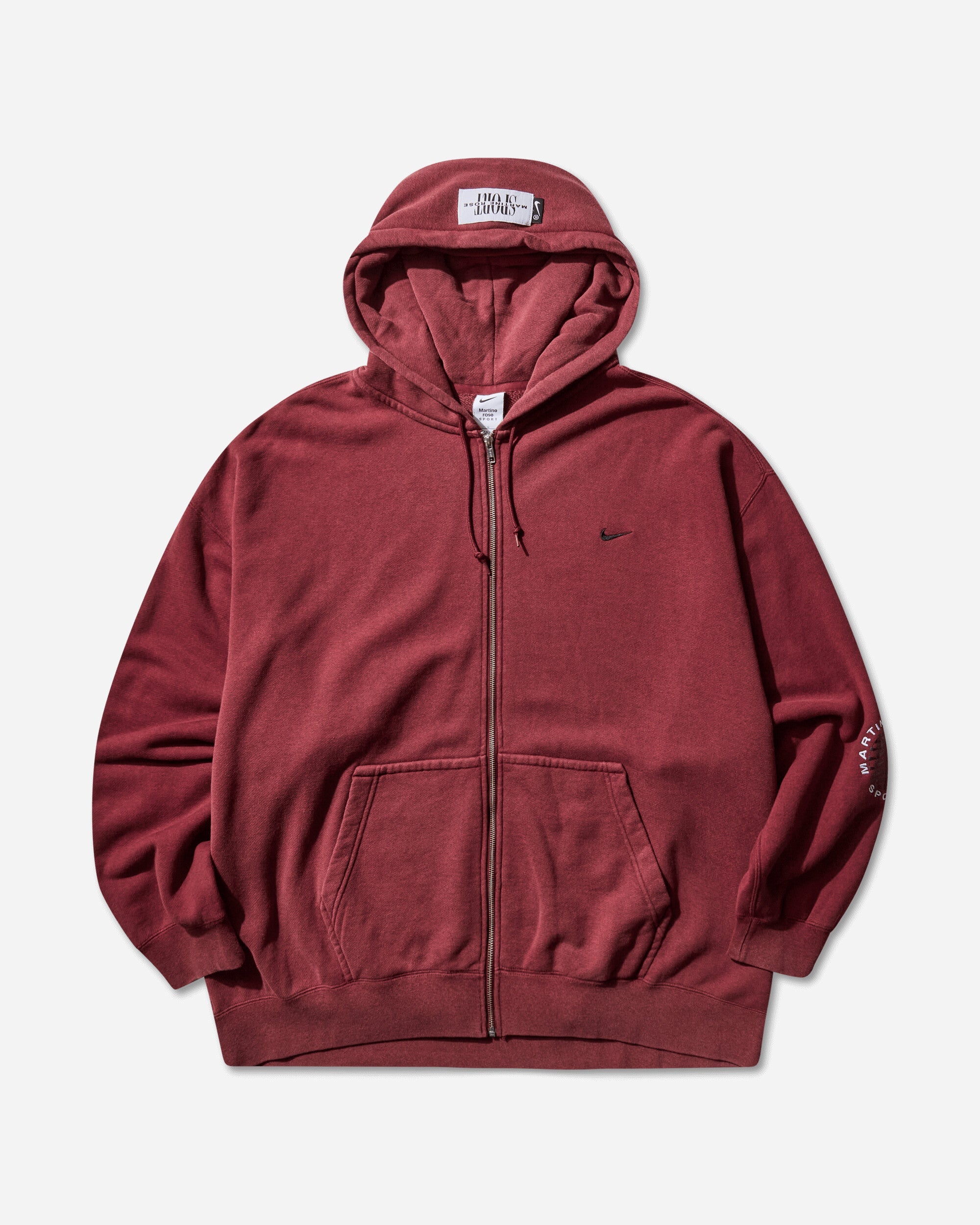 Mens Martine Rose Full-Zip Hoodie Team Crimson Nike оригінал – Купити в Україні – боковий вид - NIKE
