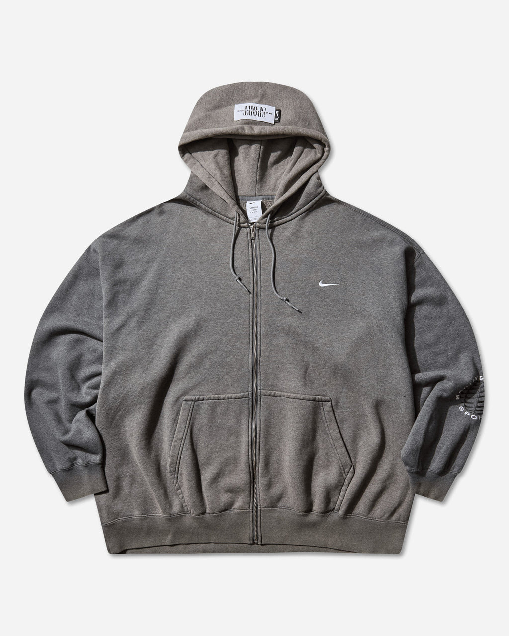 Оригінальна Mens Martine Rose Full-Zip Hoodie Charcoal Heather Nike – боковий вид