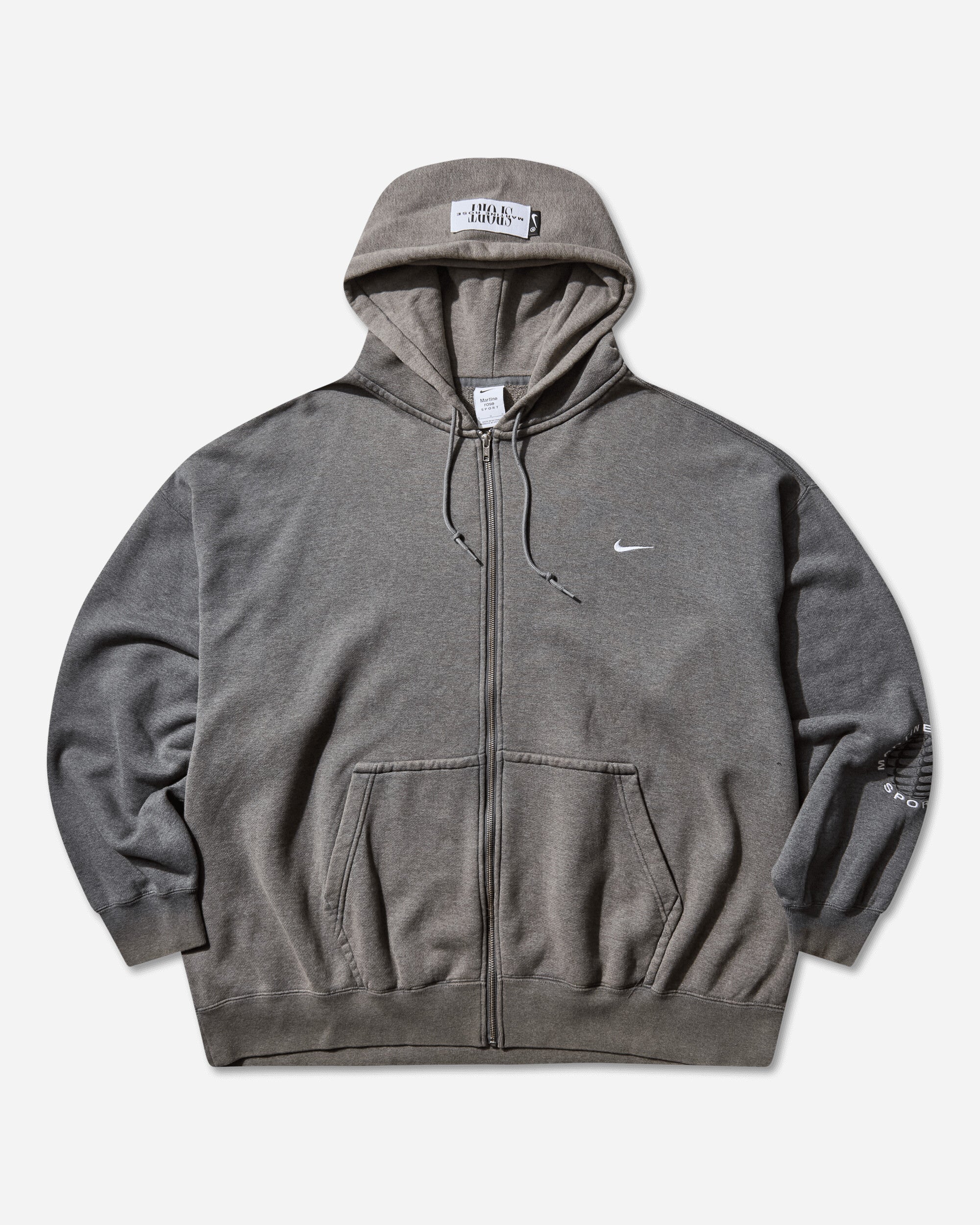 Оригінальна Mens Martine Rose Full-Zip Hoodie Charcoal Heather Nike – боковий вид - NIKE