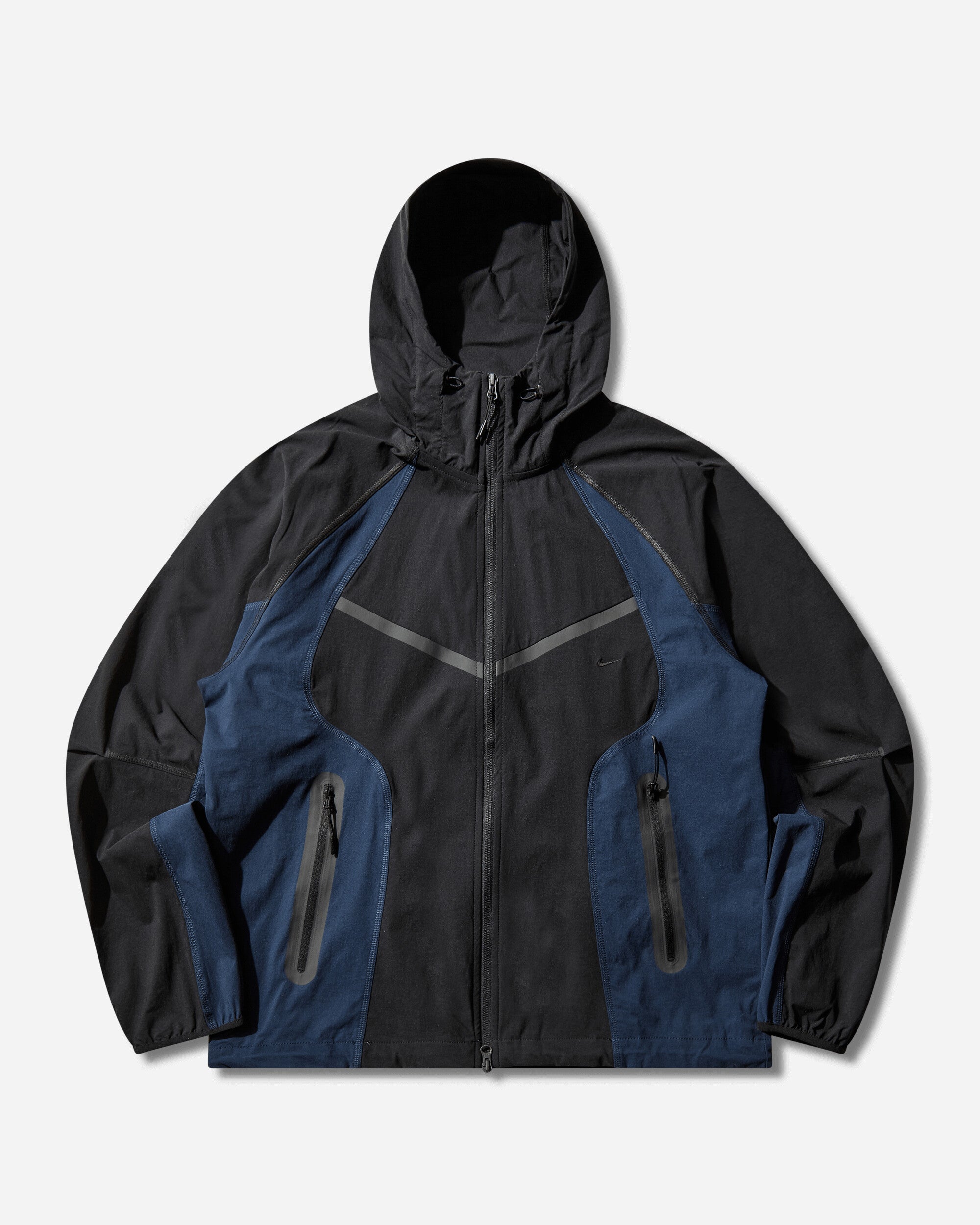 Mens Tech Dri-Fit Color-Block Windrunner Loose Jacket Black Nike – Гарантія оригінальності – боковий вид - NIKE