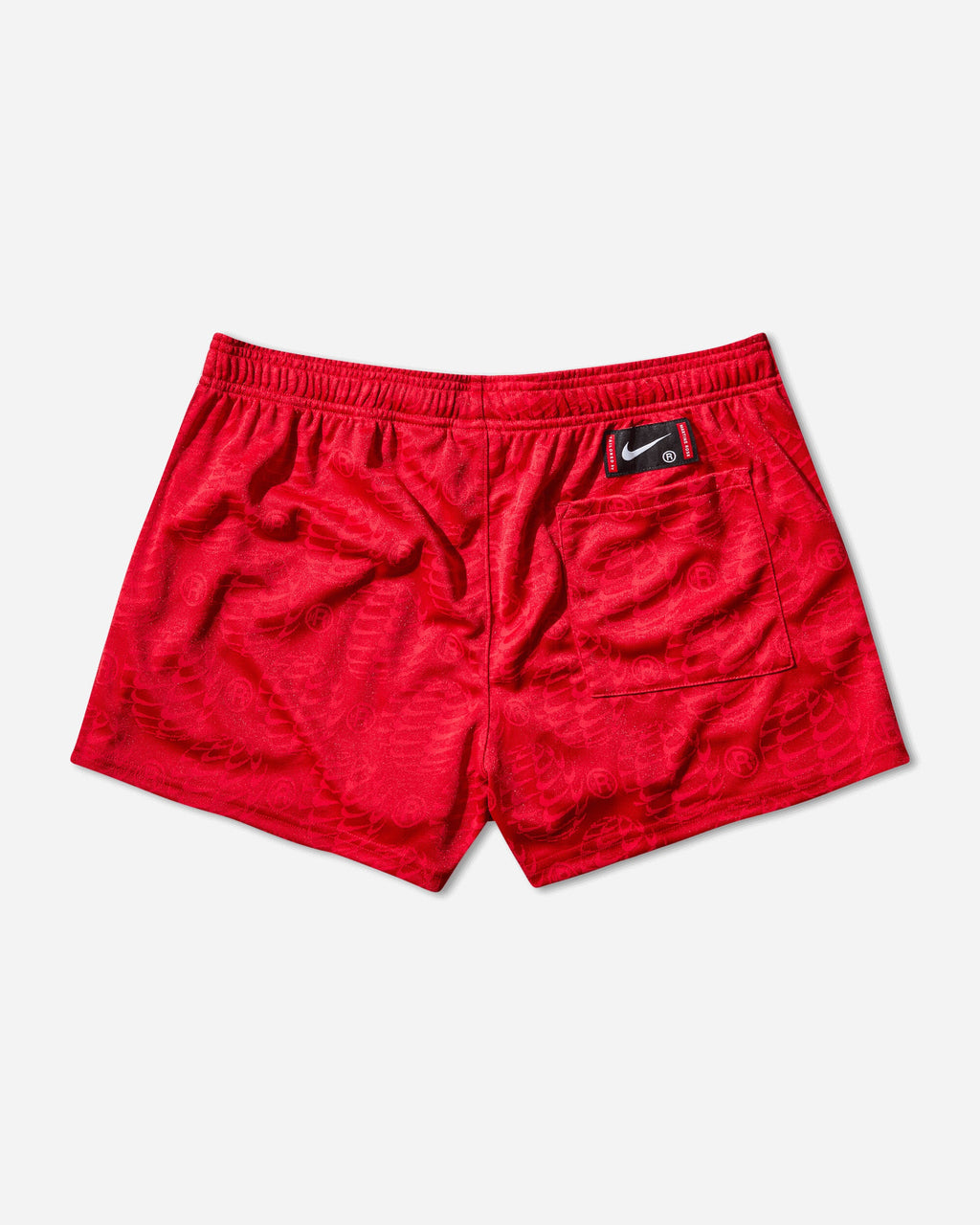 Оригінальна Mens Martine Rose Football Shorts University Red Nike – вид ззаду
