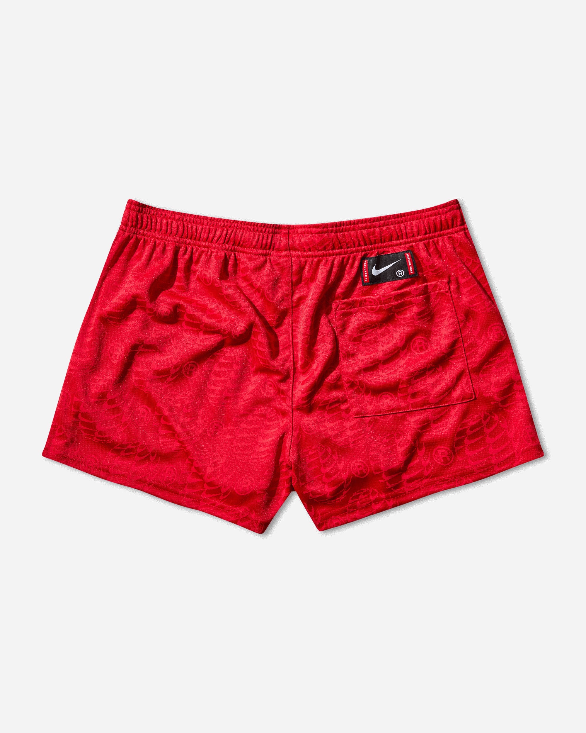 Оригінальна Mens Martine Rose Football Shorts University Red Nike – вид ззаду