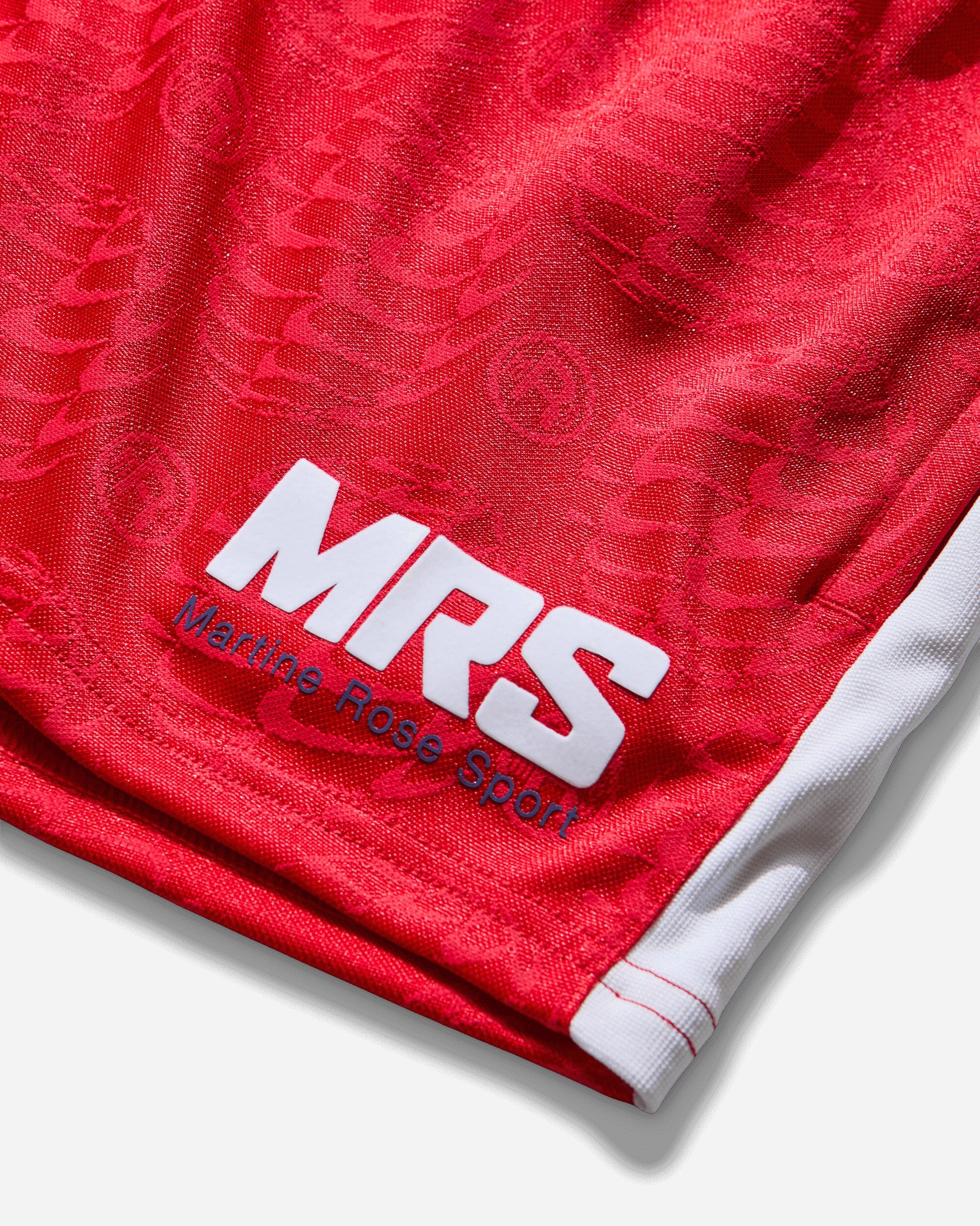 Оригінальна Mens Martine Rose Football Shorts University Red Nike – детальний вид