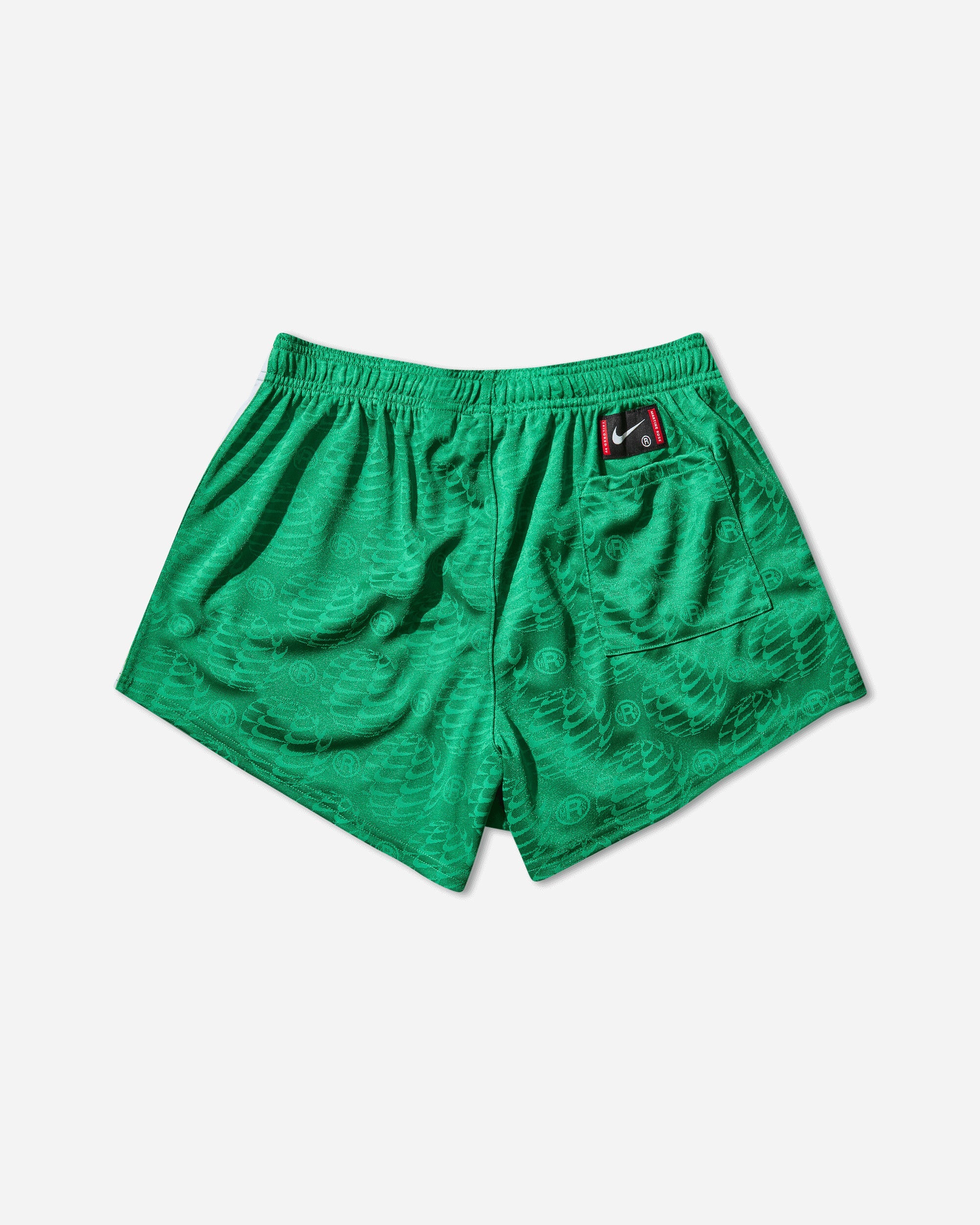 Оригінальна Mens Martine Rose Football Shorts Lucky Green Nike – вид ззаду