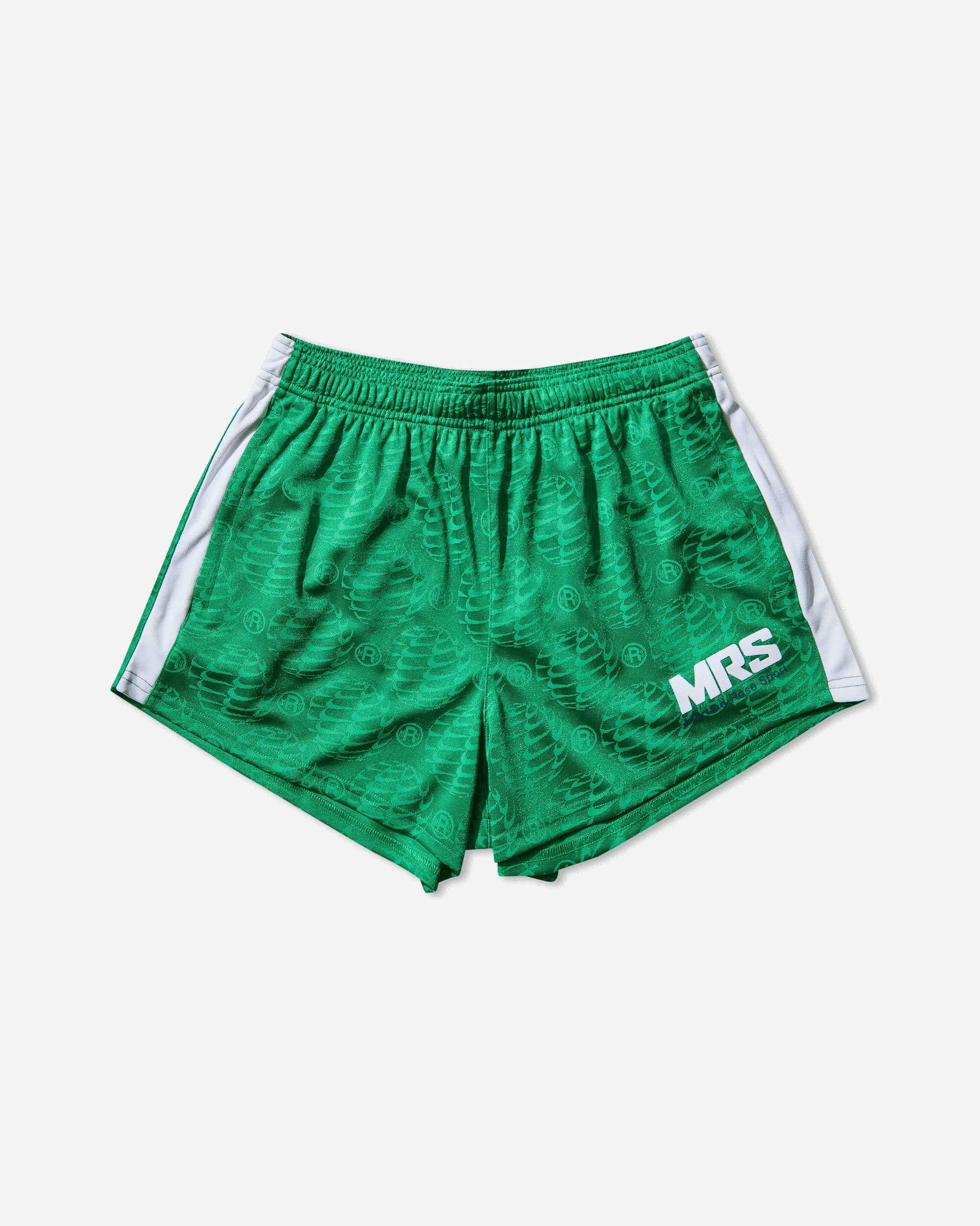 Оригінальна Mens Martine Rose Football Shorts Lucky Green Nike – боковий вид