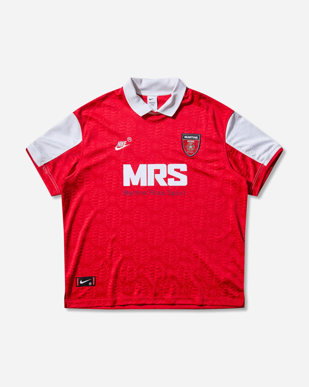 Mens Martine Rose Football Jersey University Red Nike – Гарантія оригінальності – боковий вид