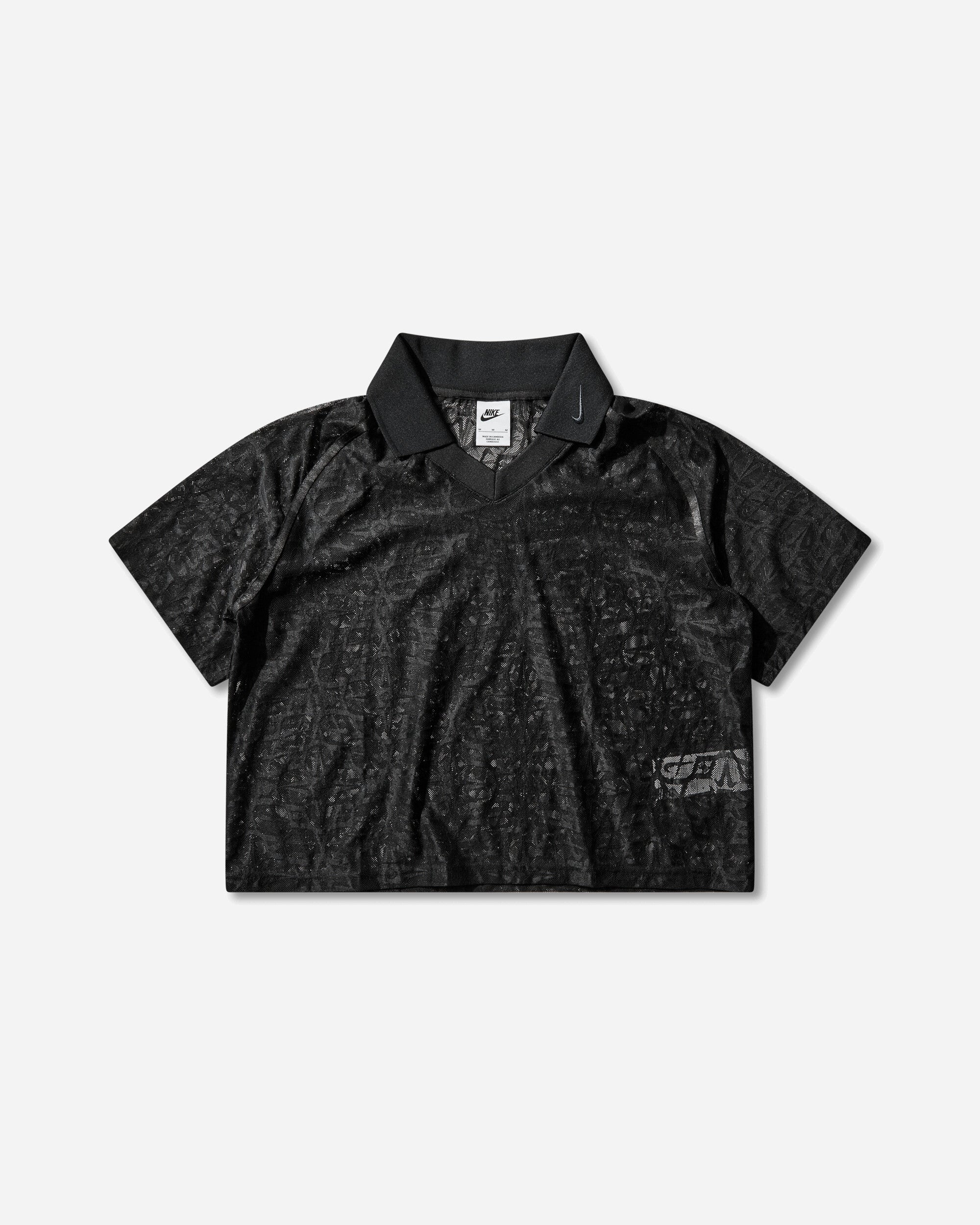 Оригінальна Womens Loose Lace Polo Jersey Top Black Nike – боковий вид