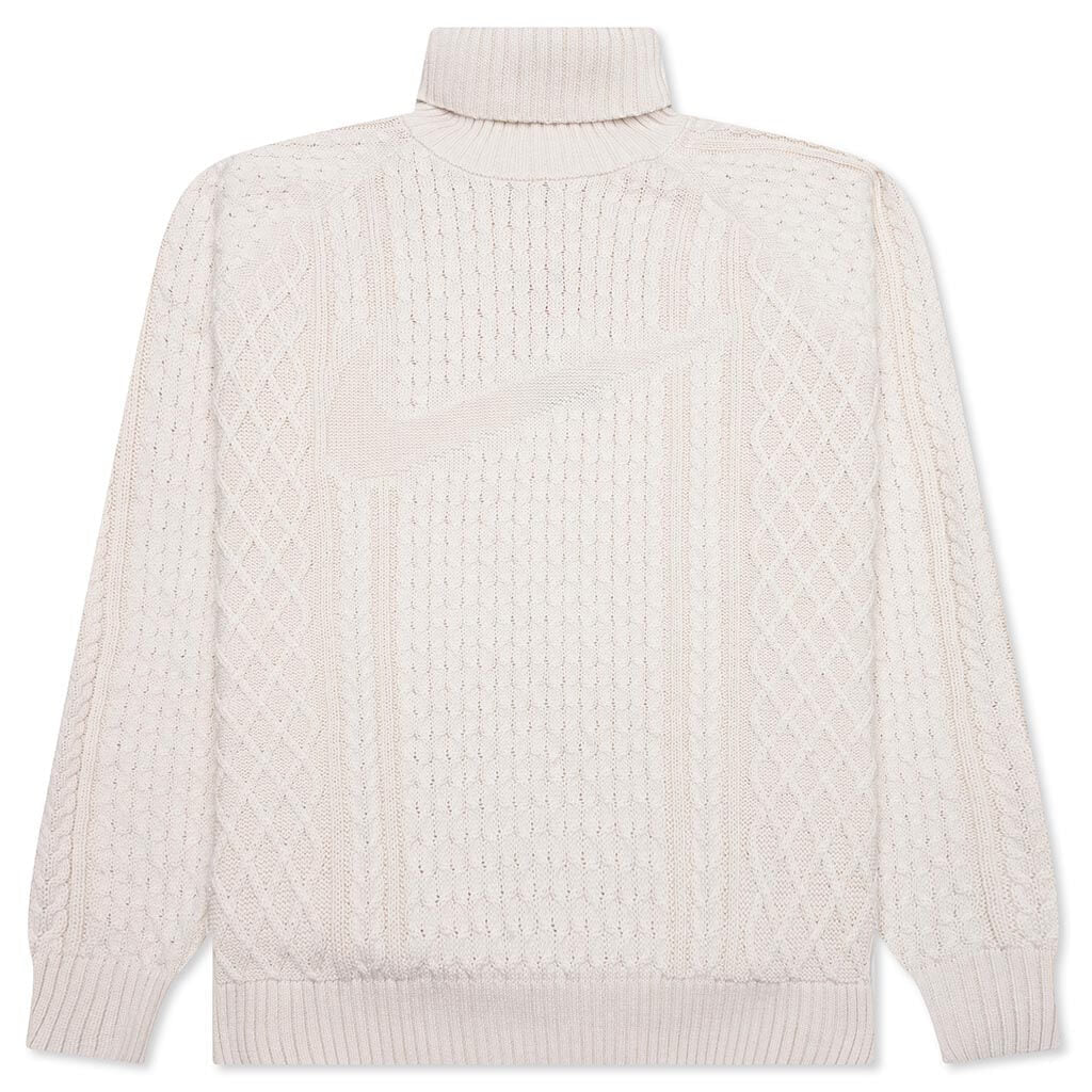 Life Cable Knit Turtleneck Sweater Light Bone Nike – Гарантія оригінальності – боковий вид - NIKE